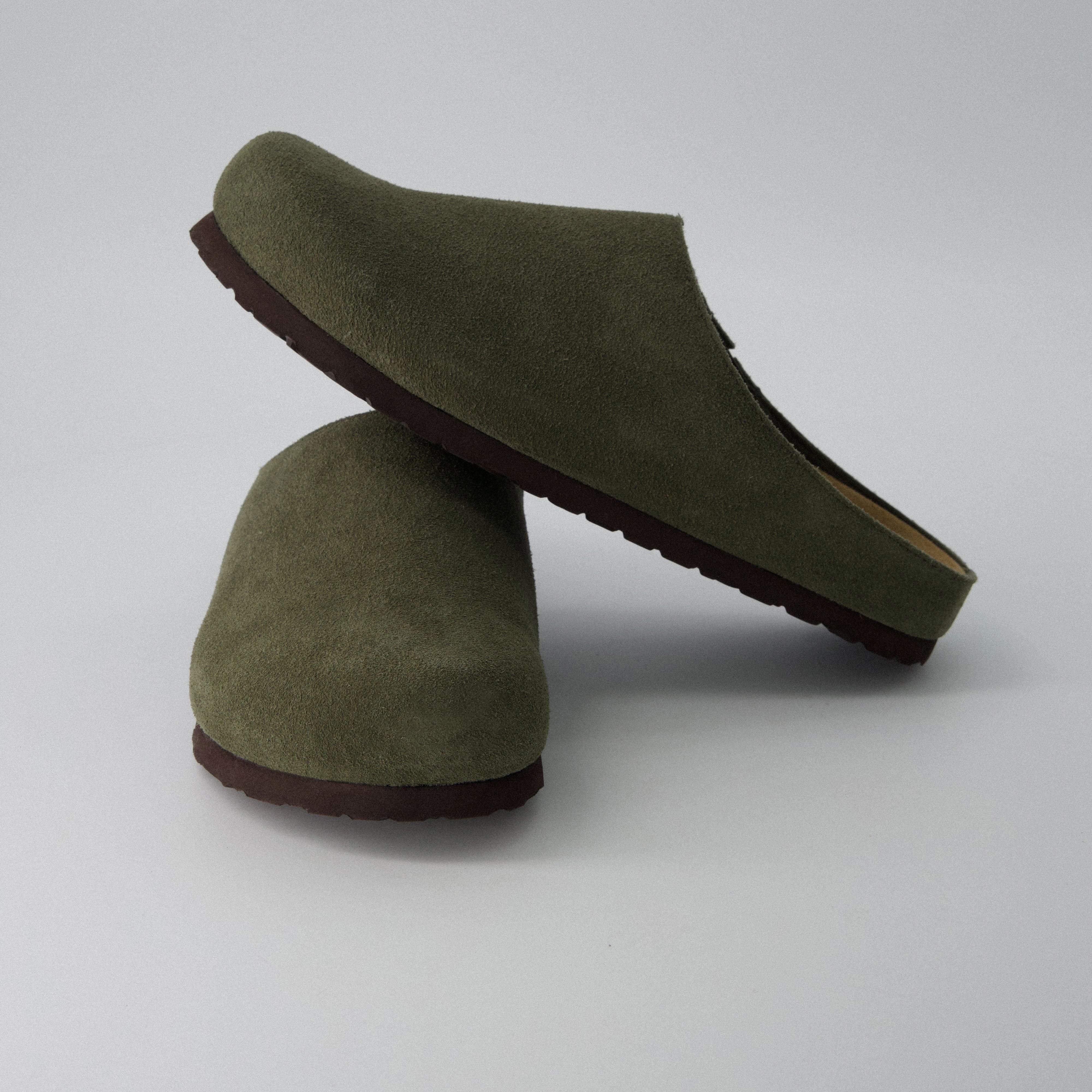 Heath Men's Leather Clogs Olive Medium