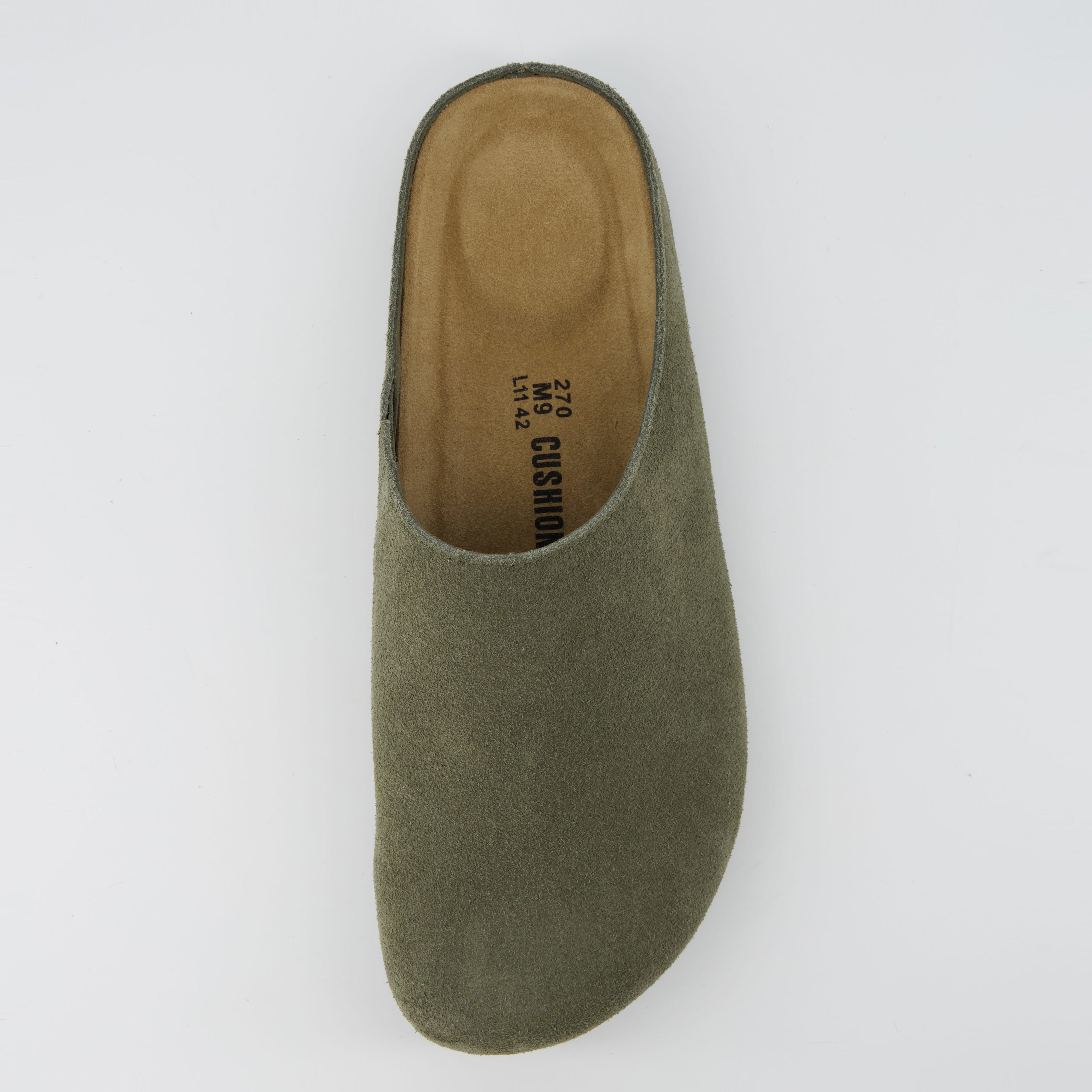 Heath Men's Leather Clogs Olive Medium