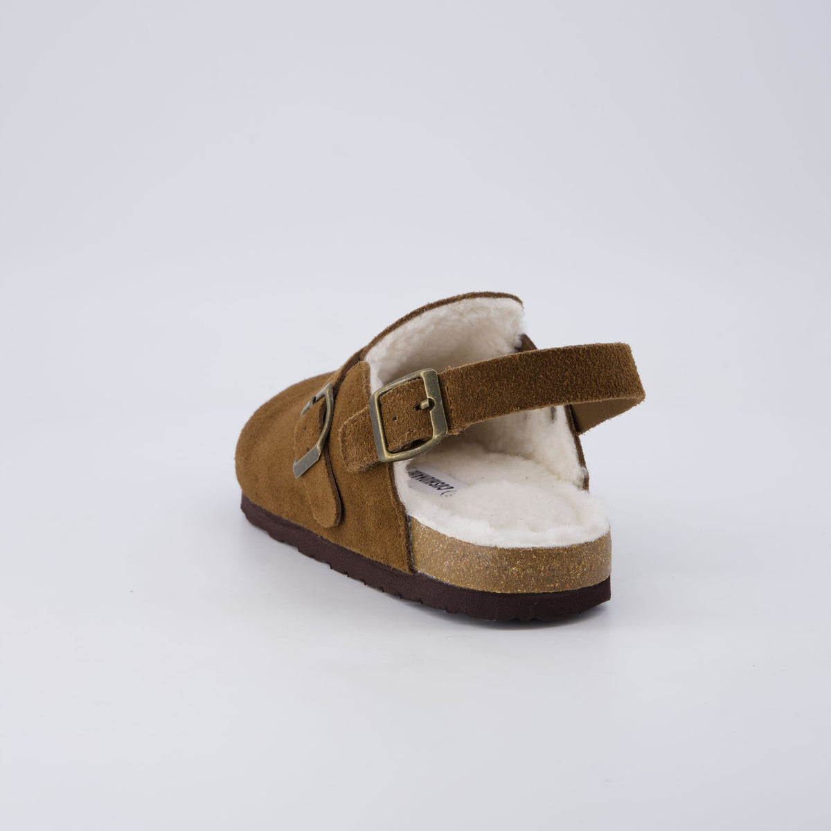 Hello Kids Suede Clogs Brown Fur Medium
