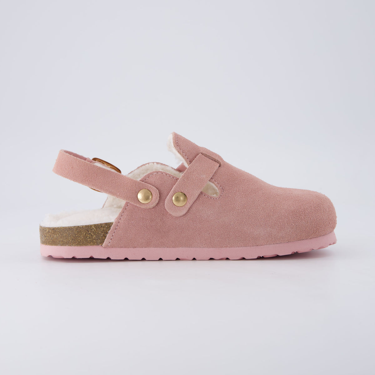 Hello Kids Suede Clogs Pink Fur Medium