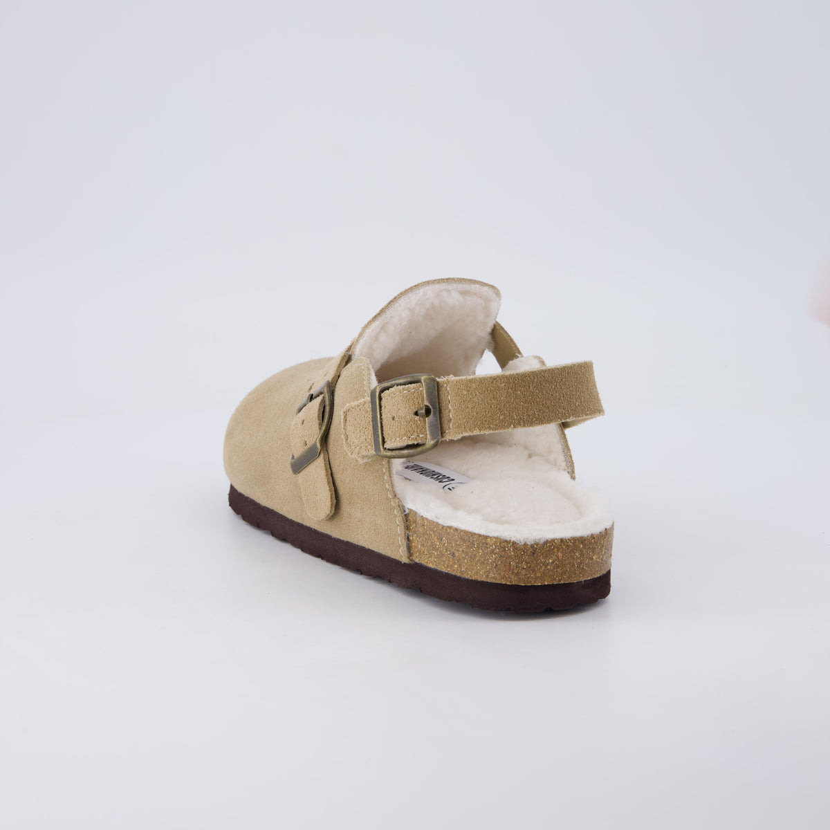 Hello Kids Suede Clogs Taupe Fur Medium