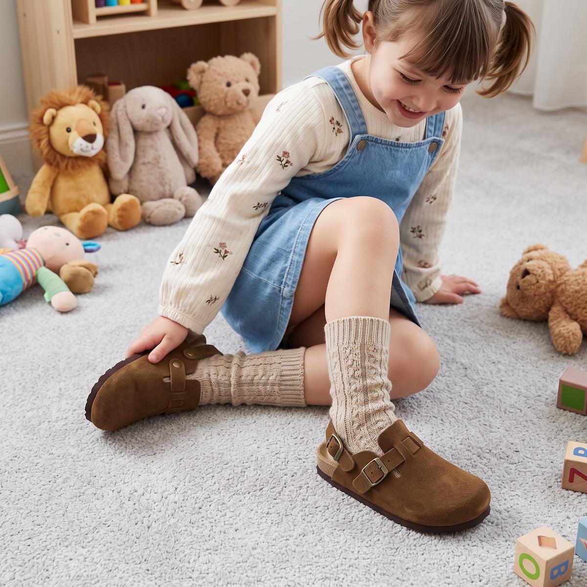 Hello Kids Suede Clogs