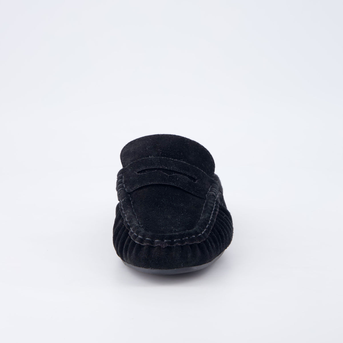 Heritage Suede Loafer Mules Black Medium