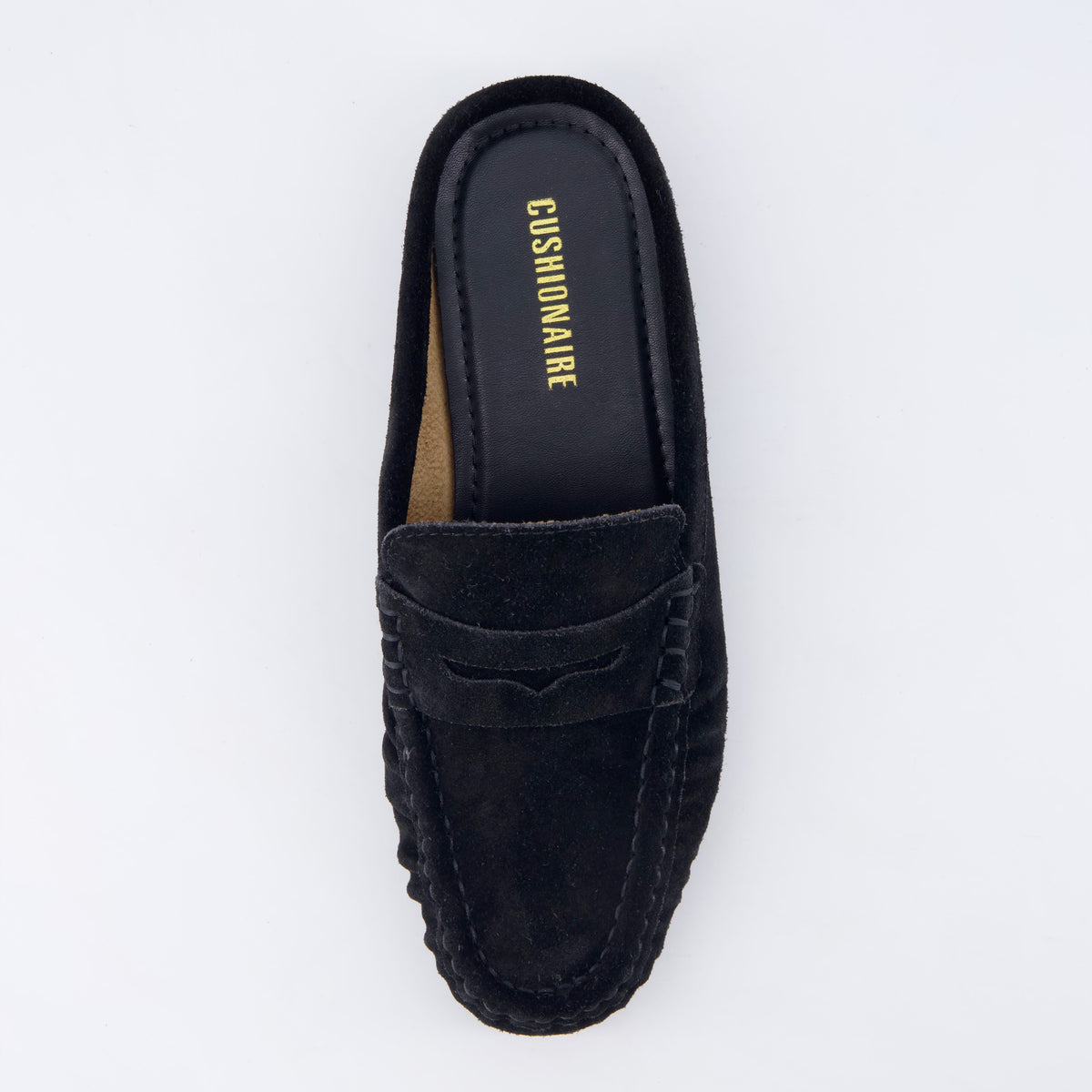 Heritage Suede Loafer Mules Black Medium
