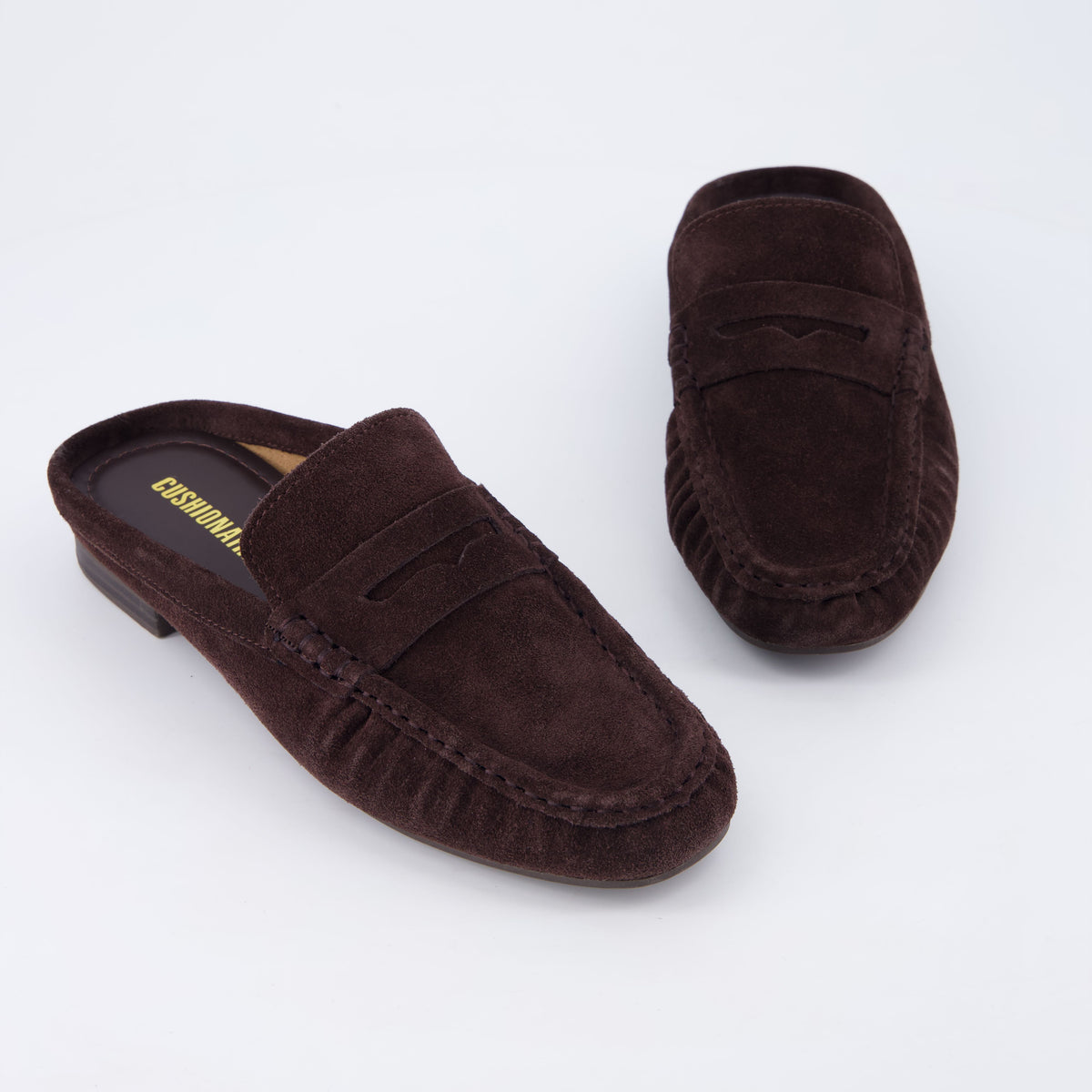 Heritage Suede Loafer Mules Chocolate Medium