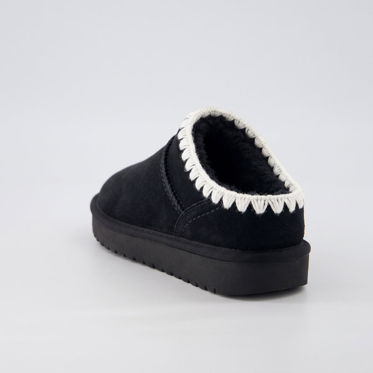 Hilo 3 Leather Kids Slippers Black Embroidered Medium