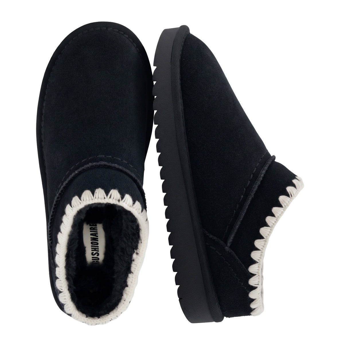 Hilo 3 Leather Kids Slippers Black Embroidered Medium