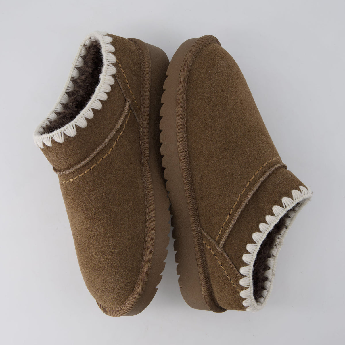 Hilo 3 Leather Kids Slippers Brown Embroidered Medium