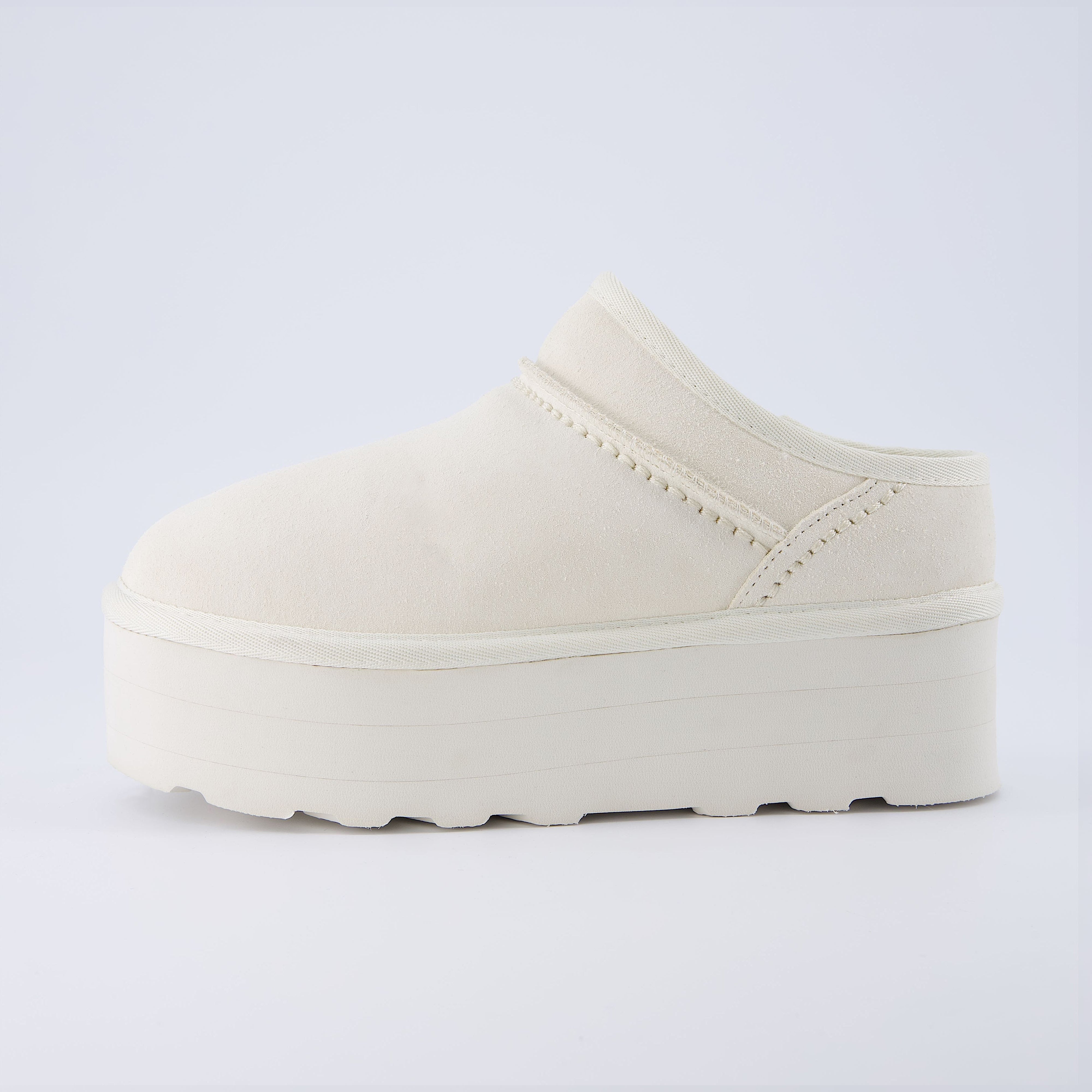 Huggy Cozy Platform Mule Off White