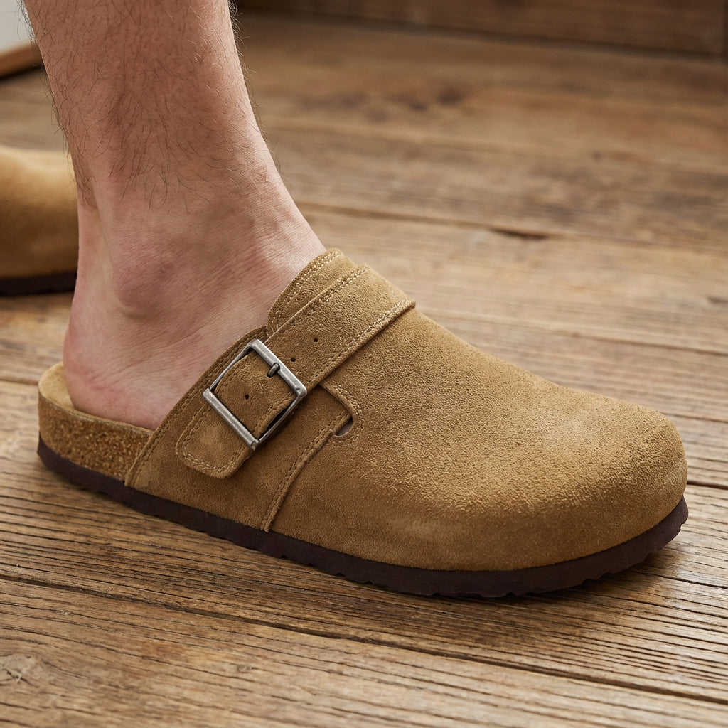 Hugo Genuine Suede Clogs Brown Medium