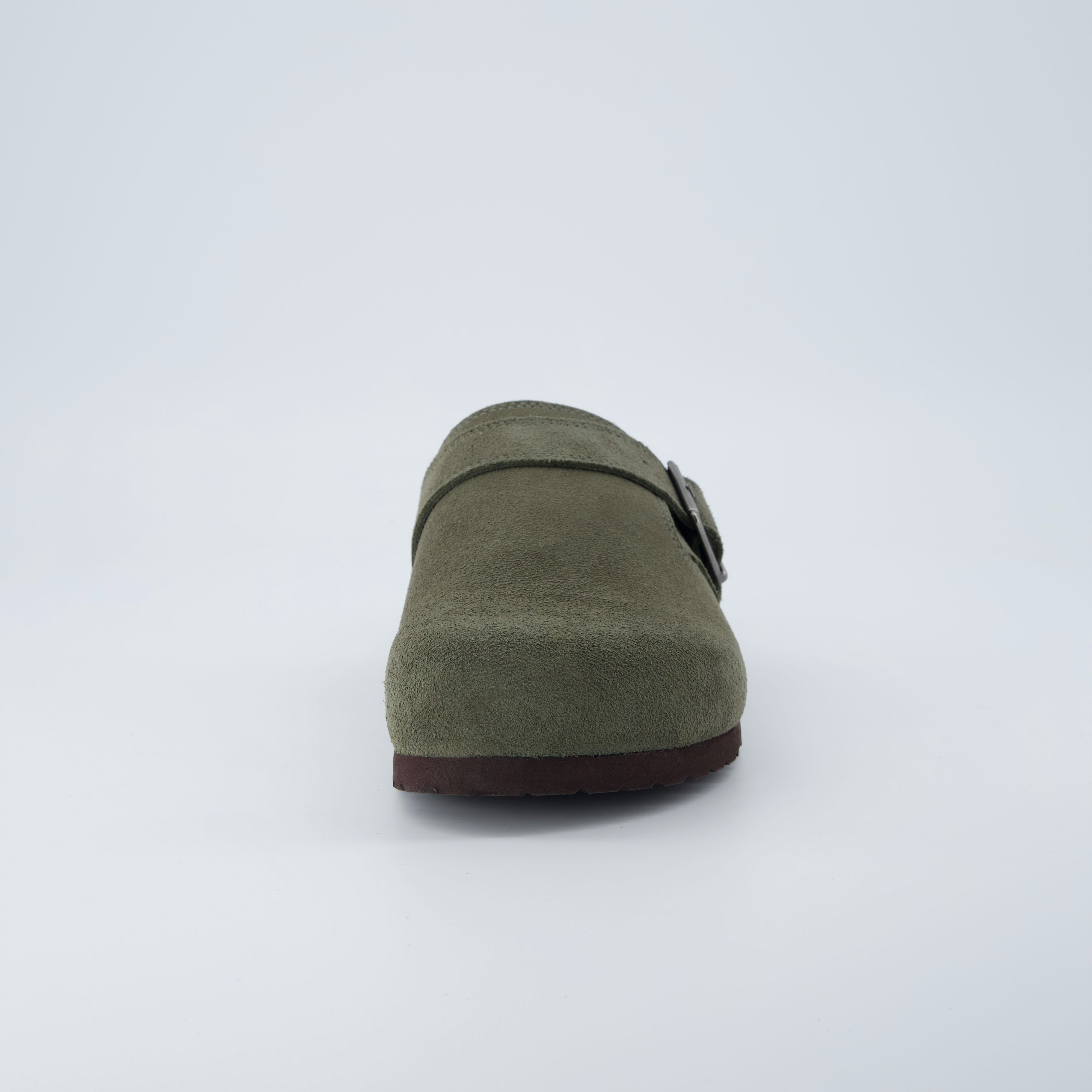 Hugo Genuine Suede Clogs Olive Medium
