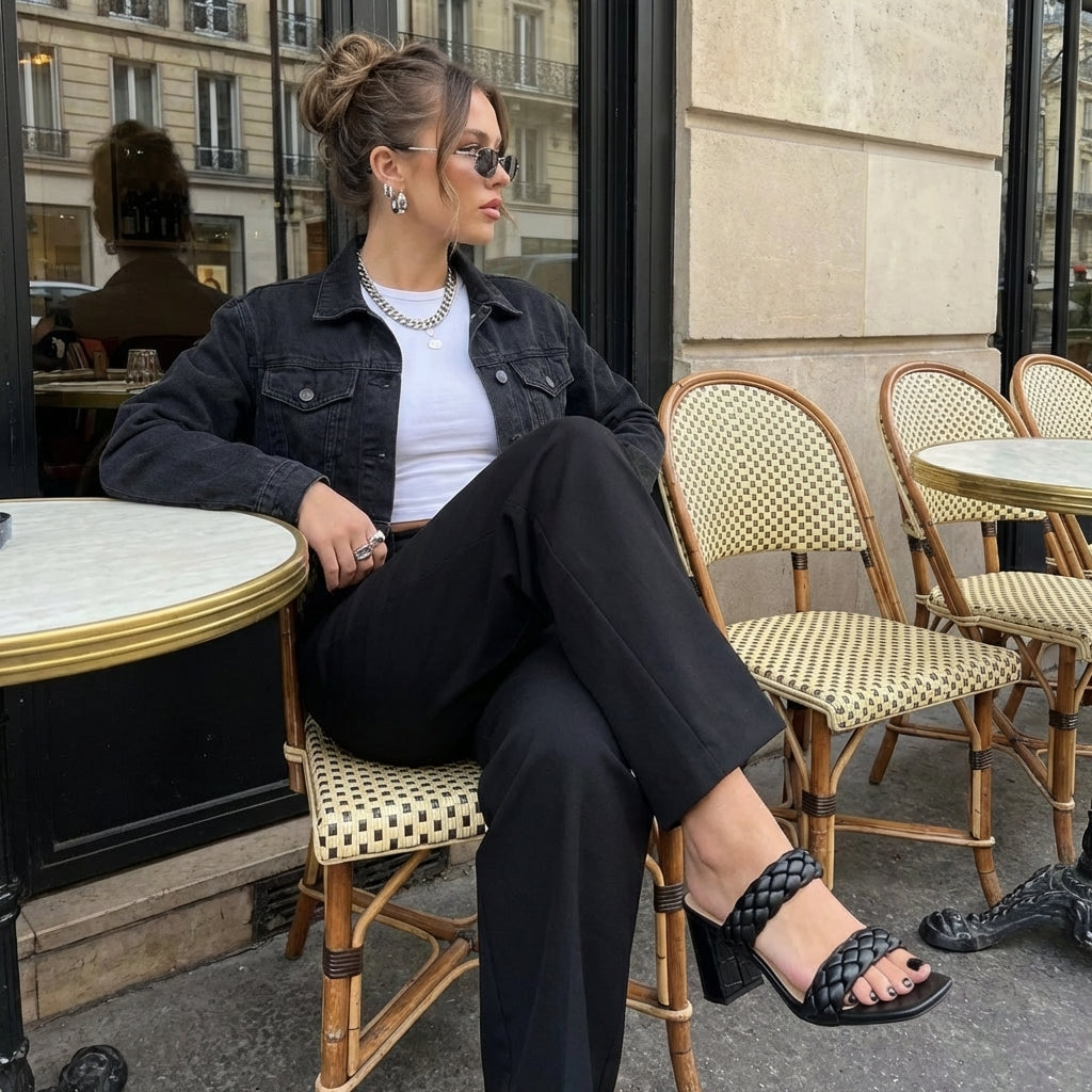 Irine Block Heel Sandals Black
