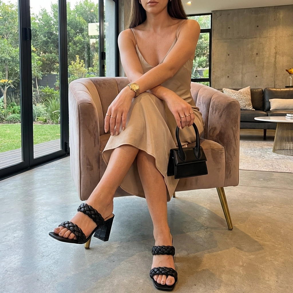 Irine Block Heel Sandals Black