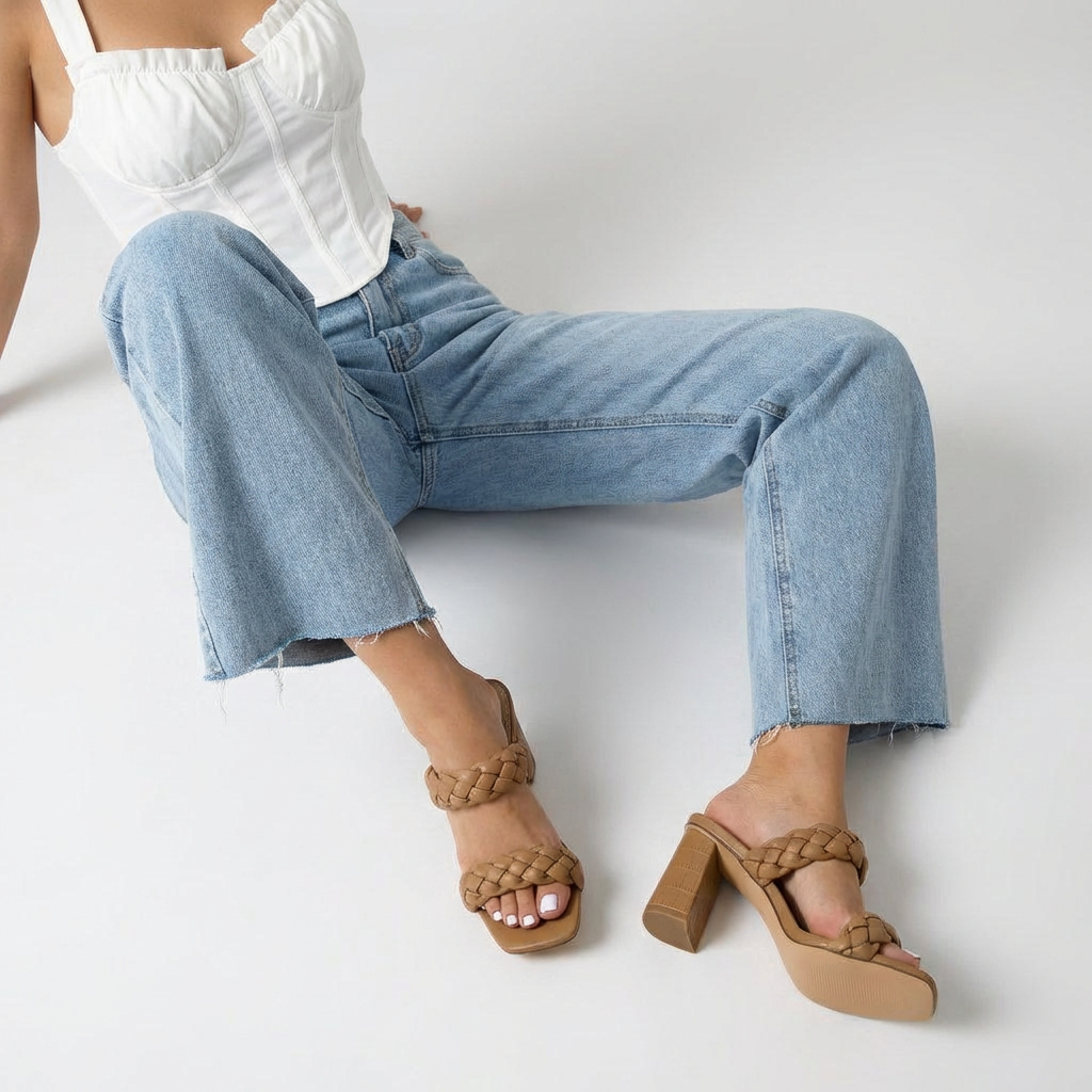 Irine Block Heel Sandals Tan