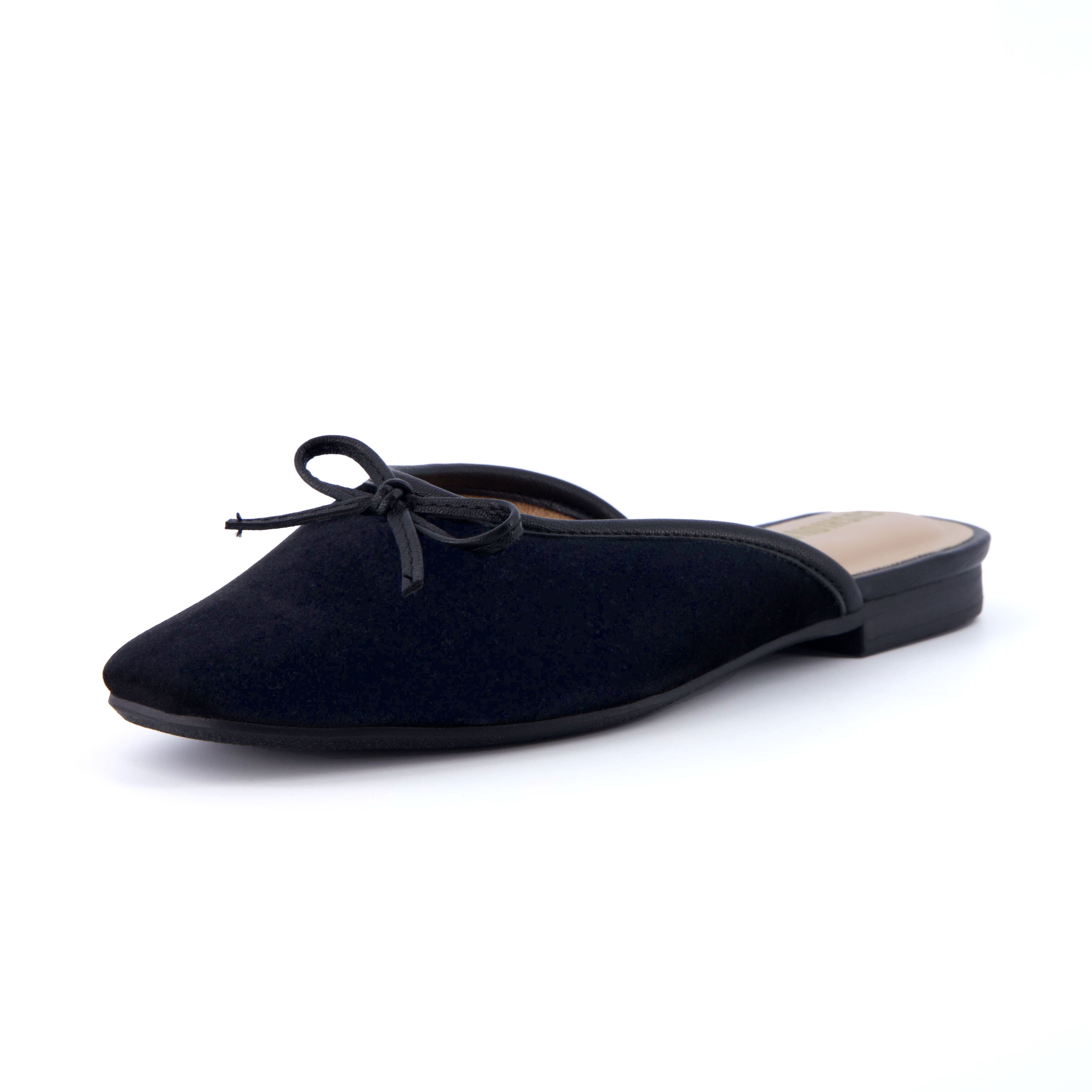 Jade Velvet Ballet Mule Black