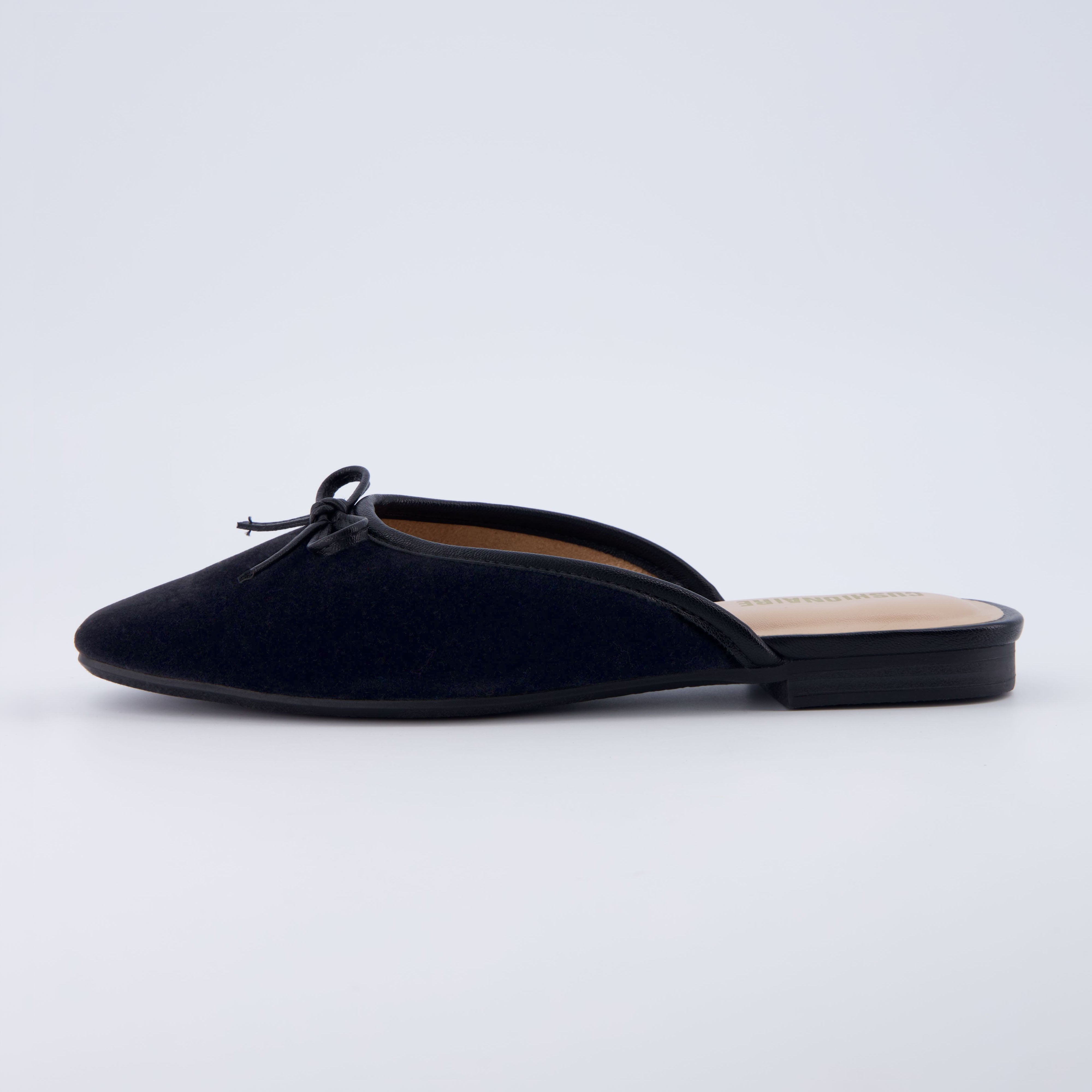 Jade Velvet Ballet Mule Black
