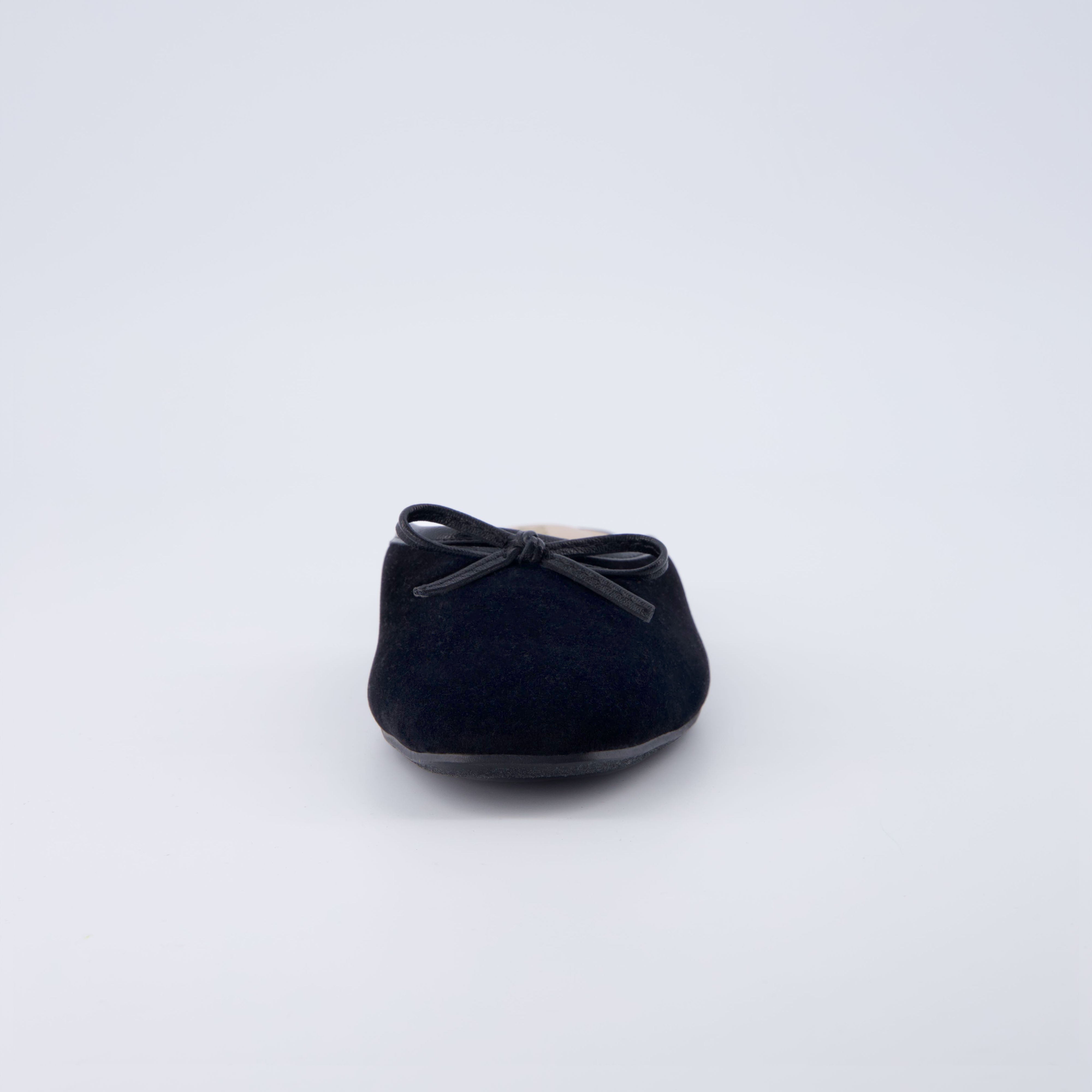 Jade Velvet Ballet Mule Black