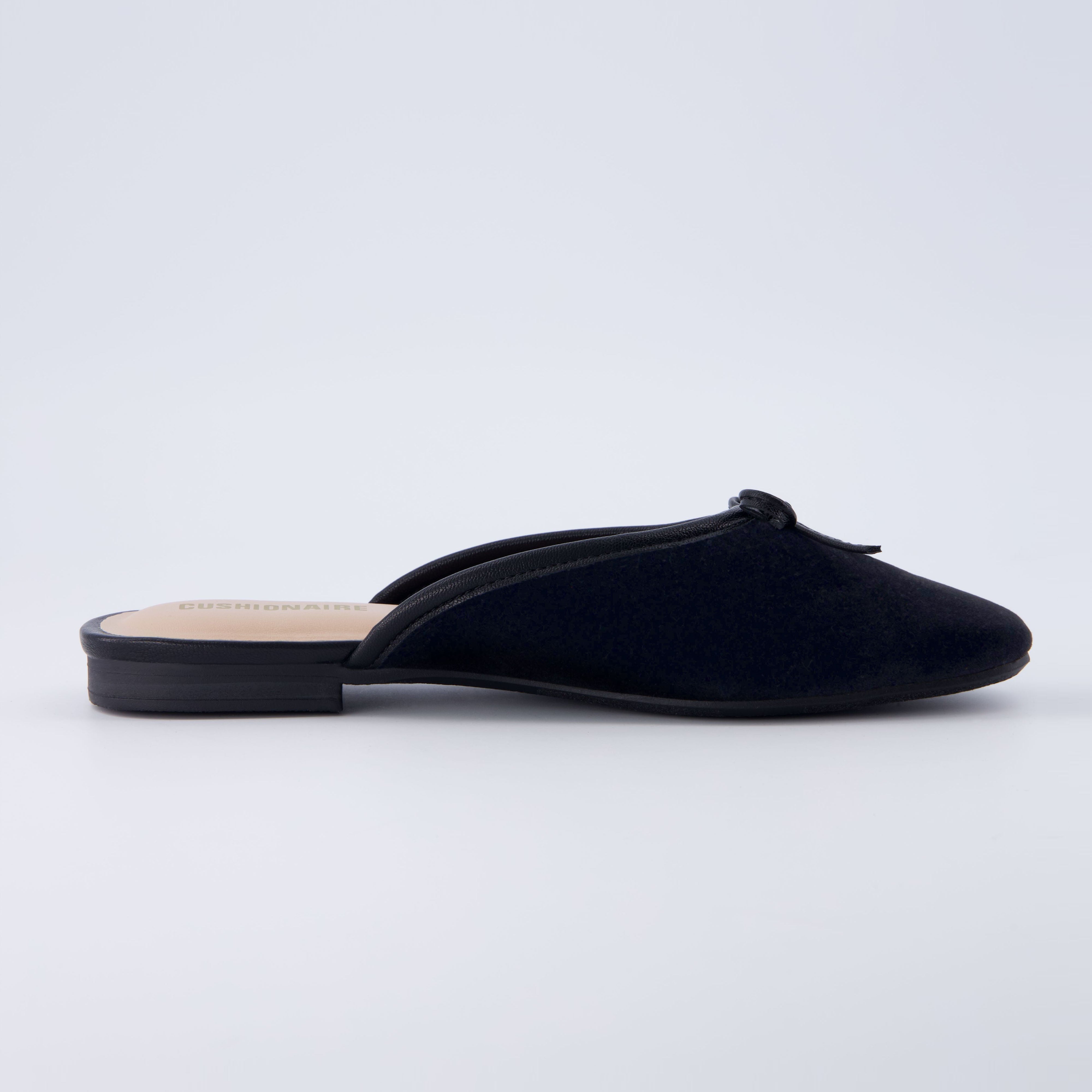 Jade Velvet Ballet Mule Black