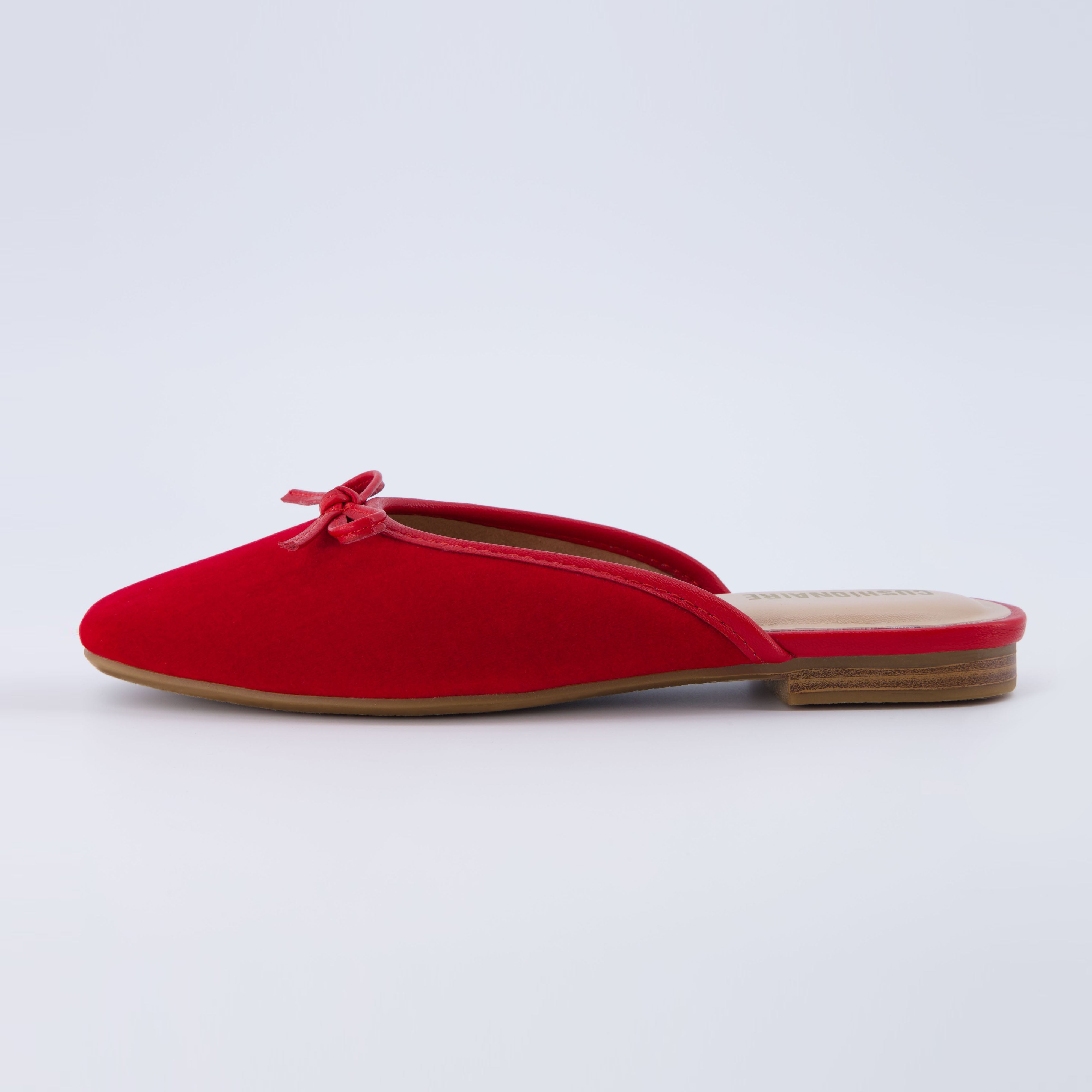 Jade Velvet Ballet Mule Red