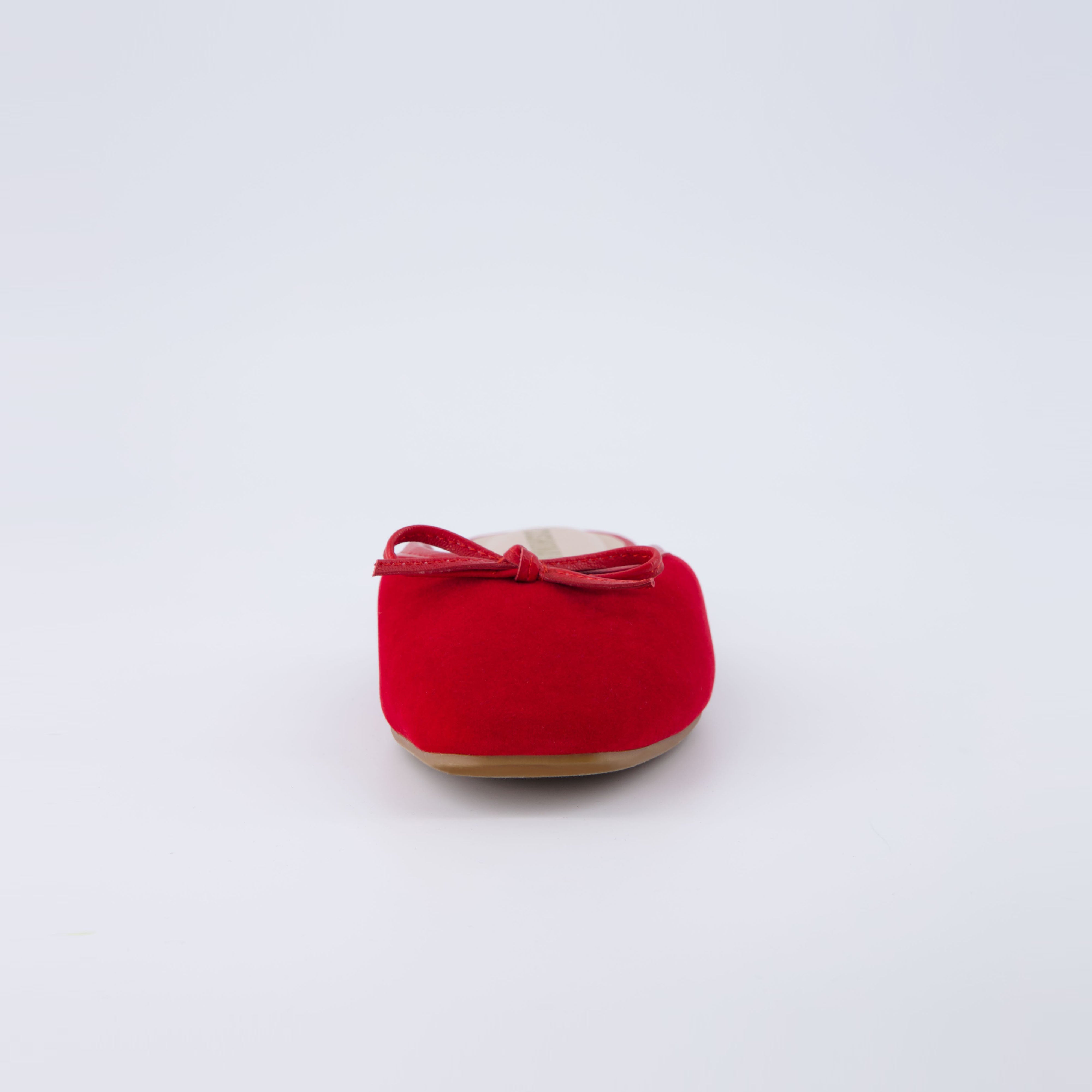 Jade Velvet Ballet Mule Red