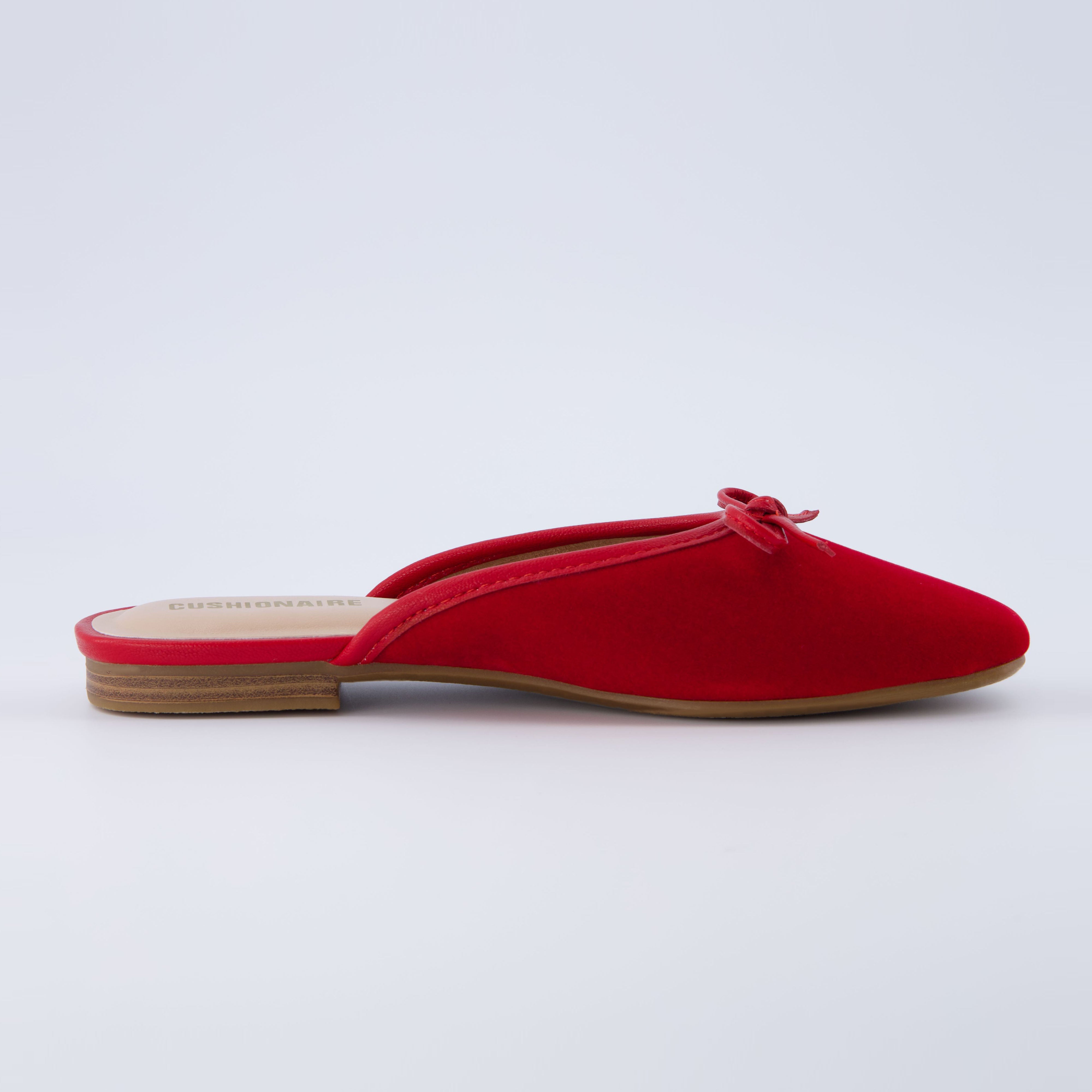 Jade Velvet Ballet Mule Red
