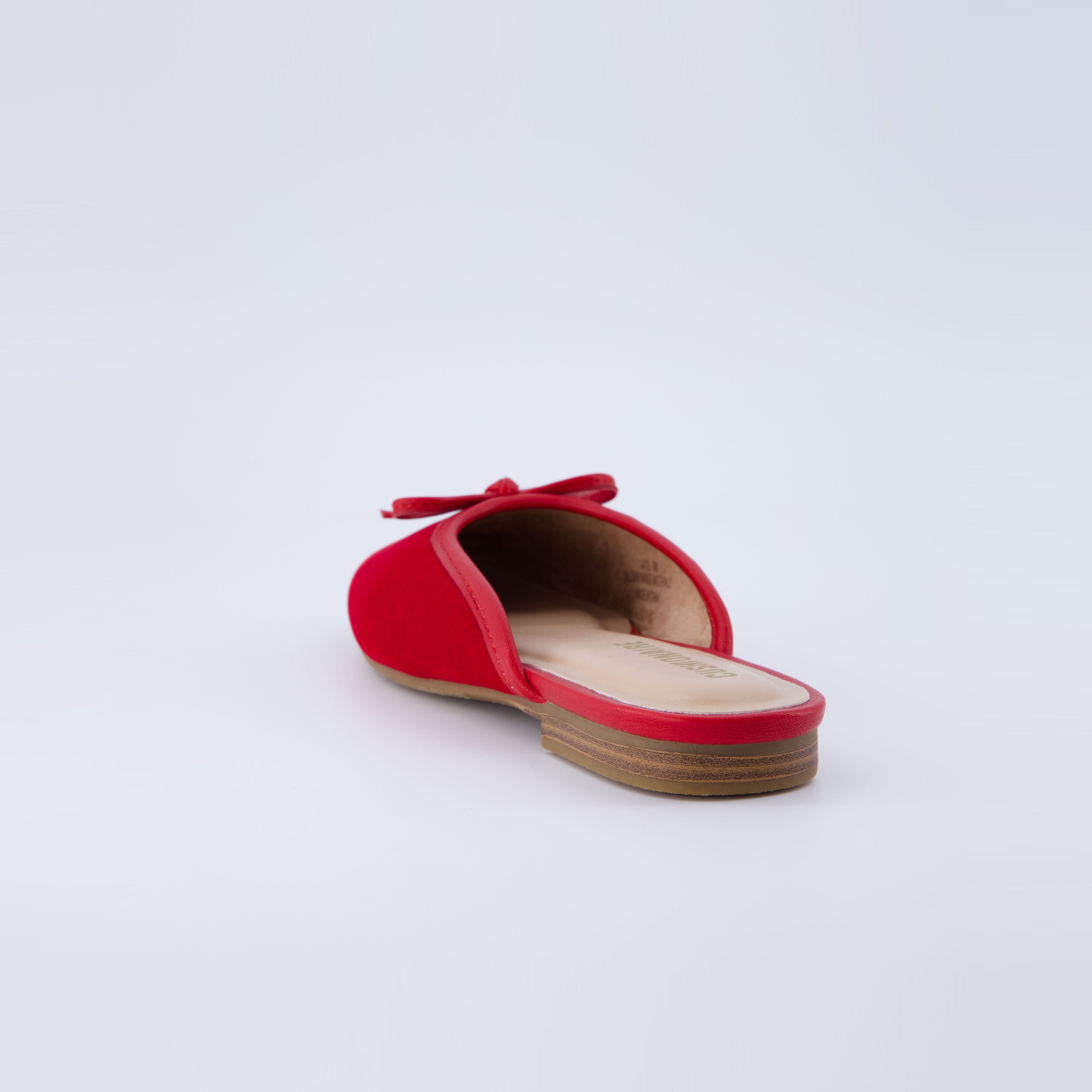 Jade Velvet Ballet Mule Red