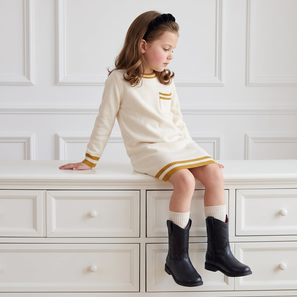 Jane Kids Western Cowboy Boots Black Medium