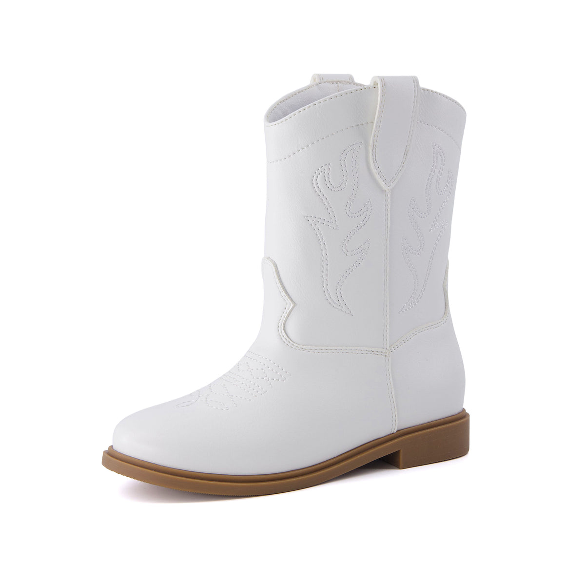Jane Kids Western Cowboy Boots White Medium