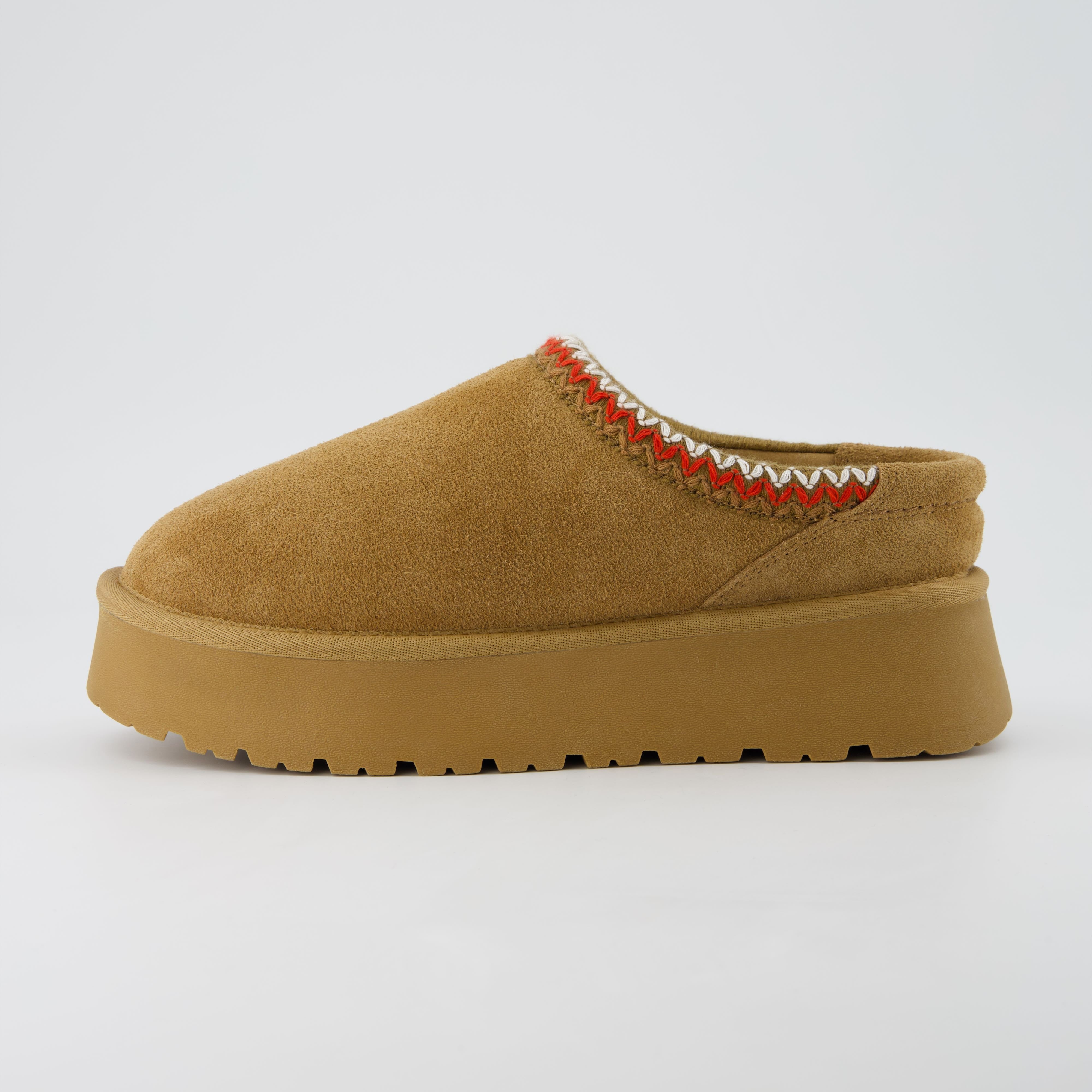 Cushionaire Women's Kabuki Genuine Suede Shearling Platform Slippers
