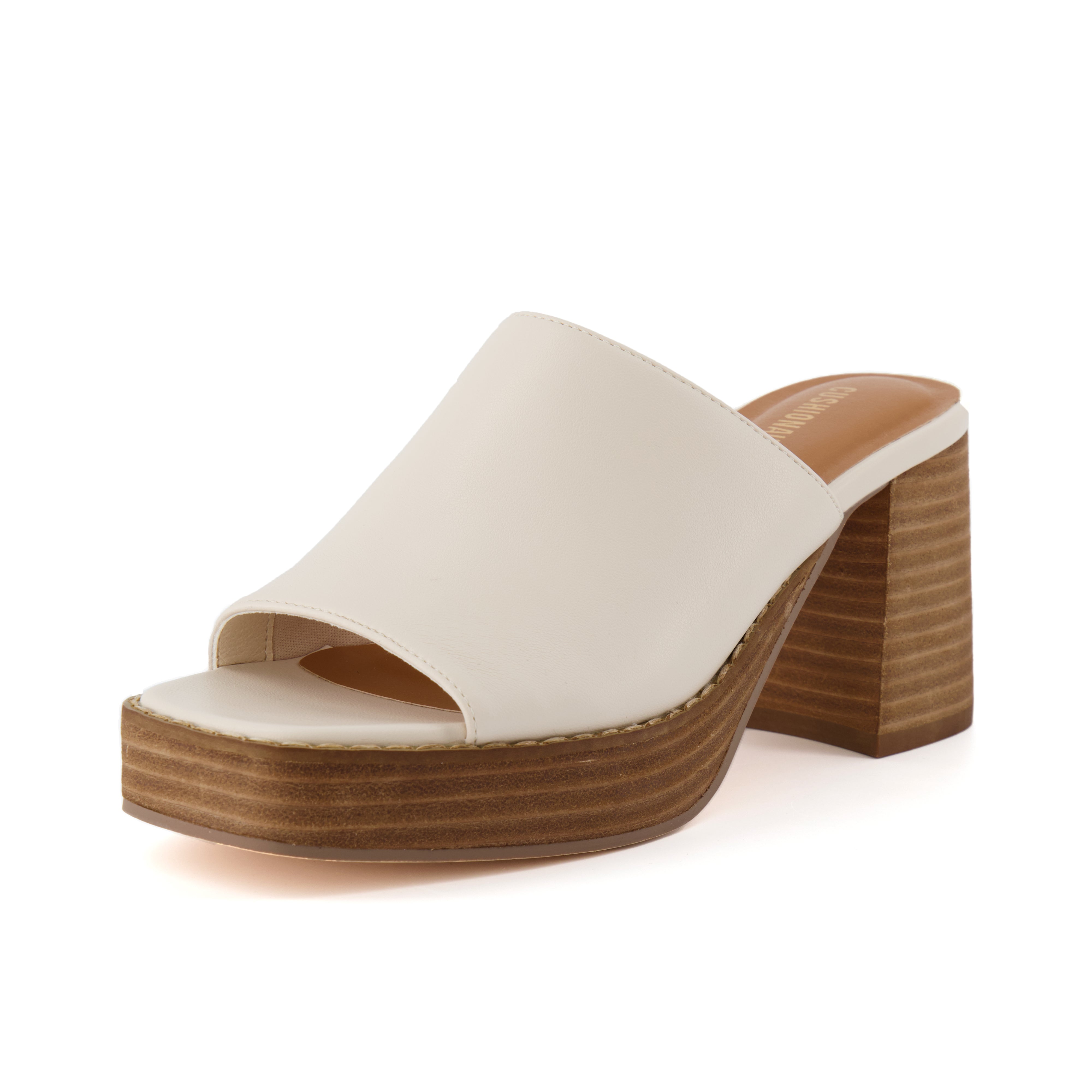 Keeper Platform Heeled Sandal Cream
