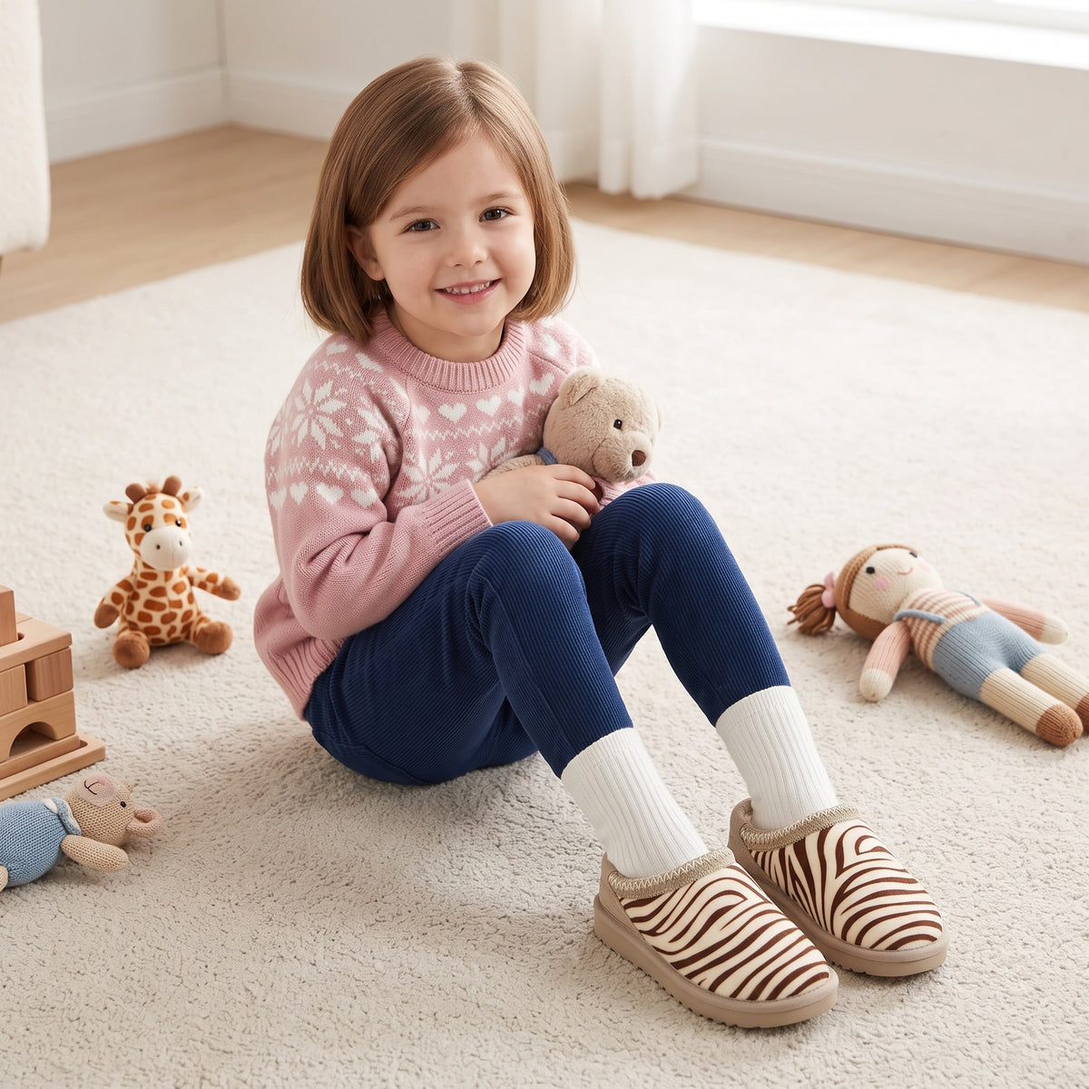 Keto-K Cozy Slipper Brown Zebra Medium