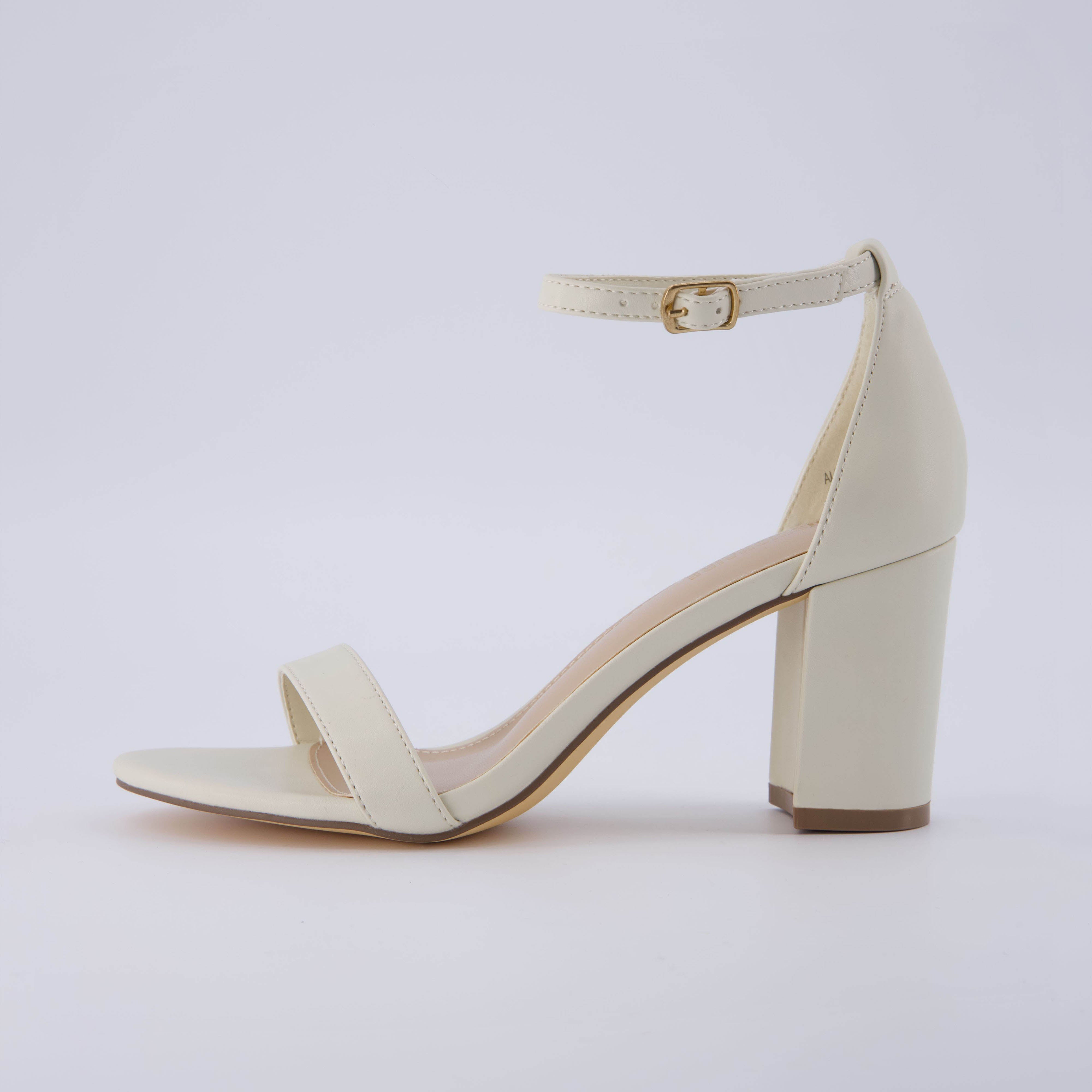 Kimmie Block Heel Sandal Ivory Nappa