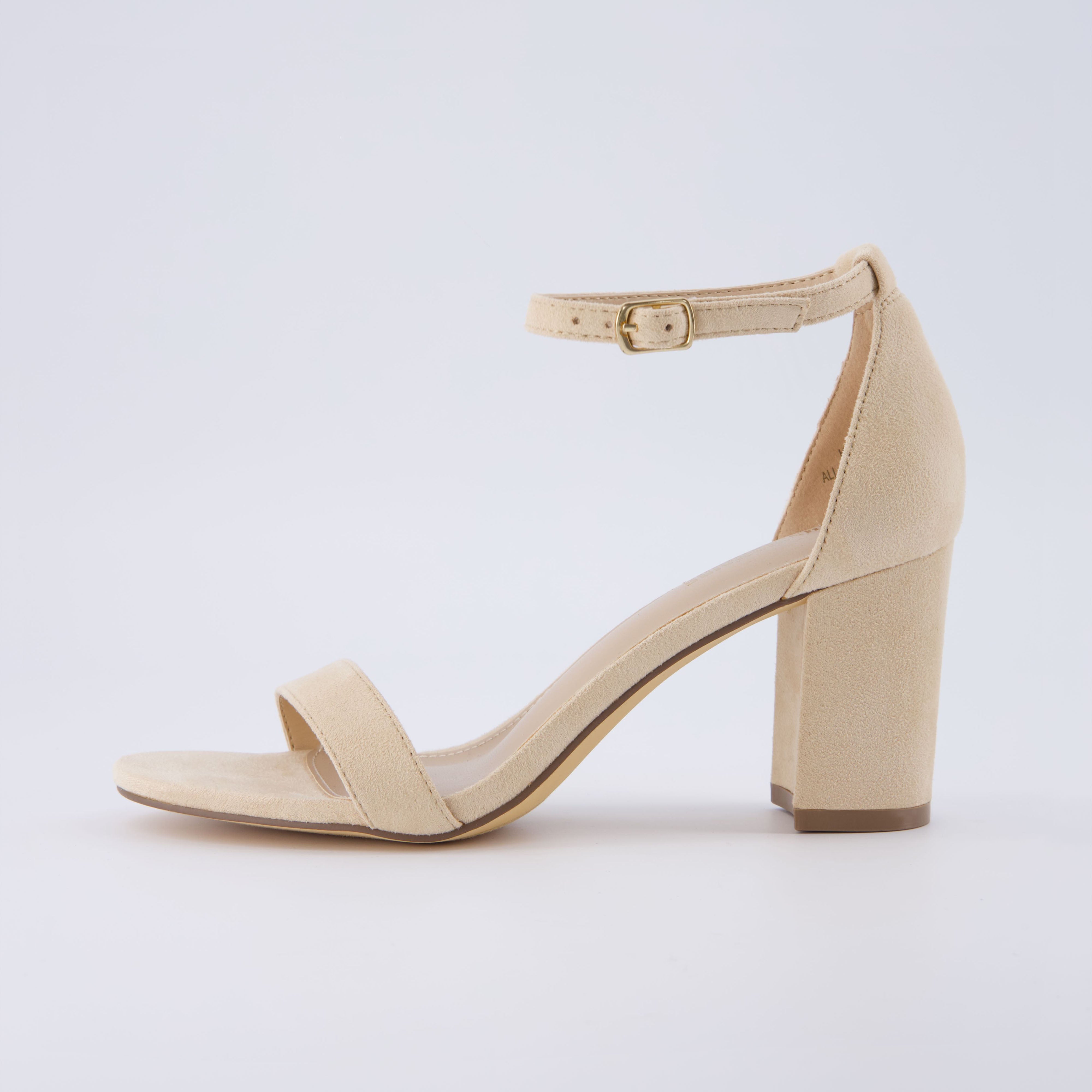 Kimmie Block Heel Sandal Nude Suede