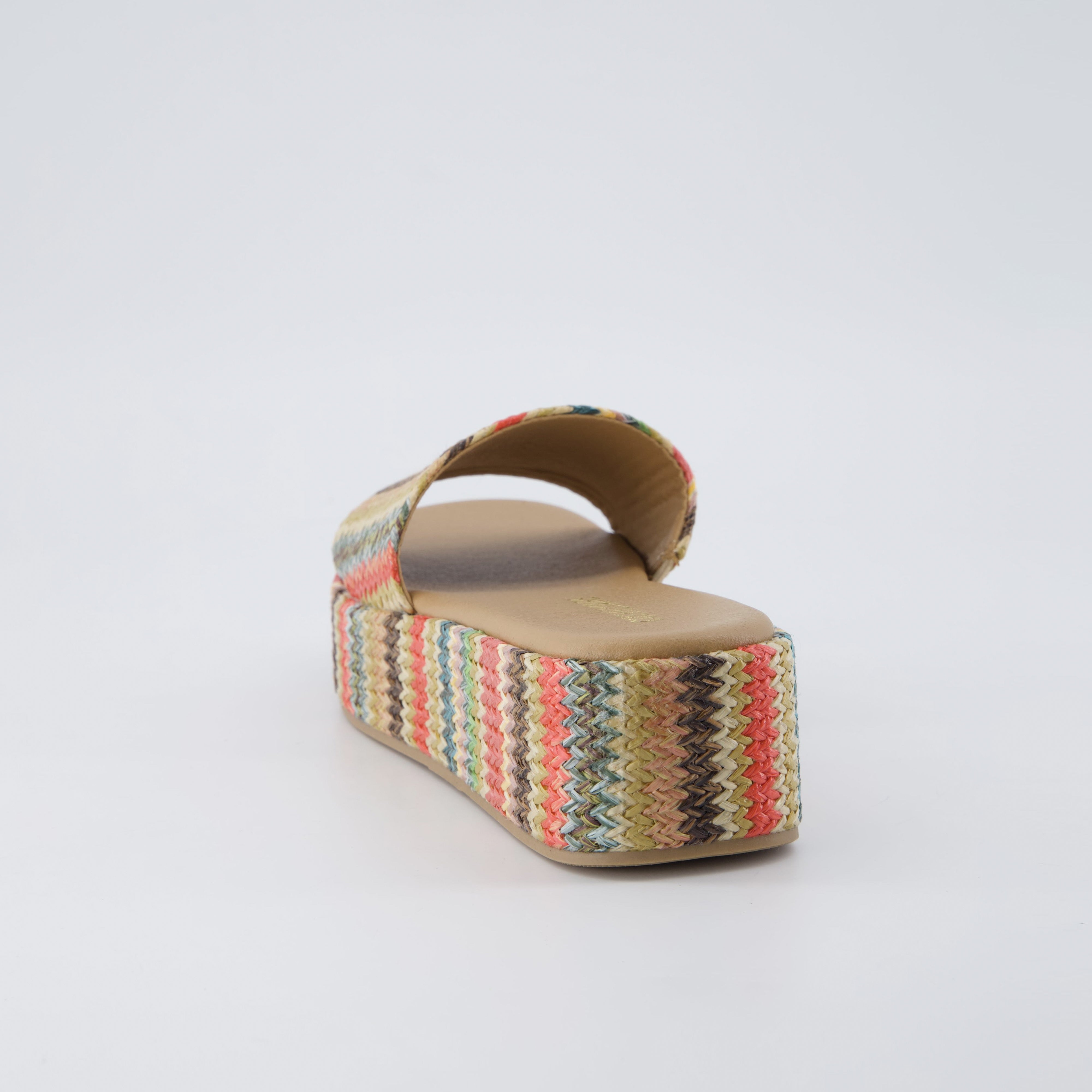 Kudos Platform Sandal Black Raffia