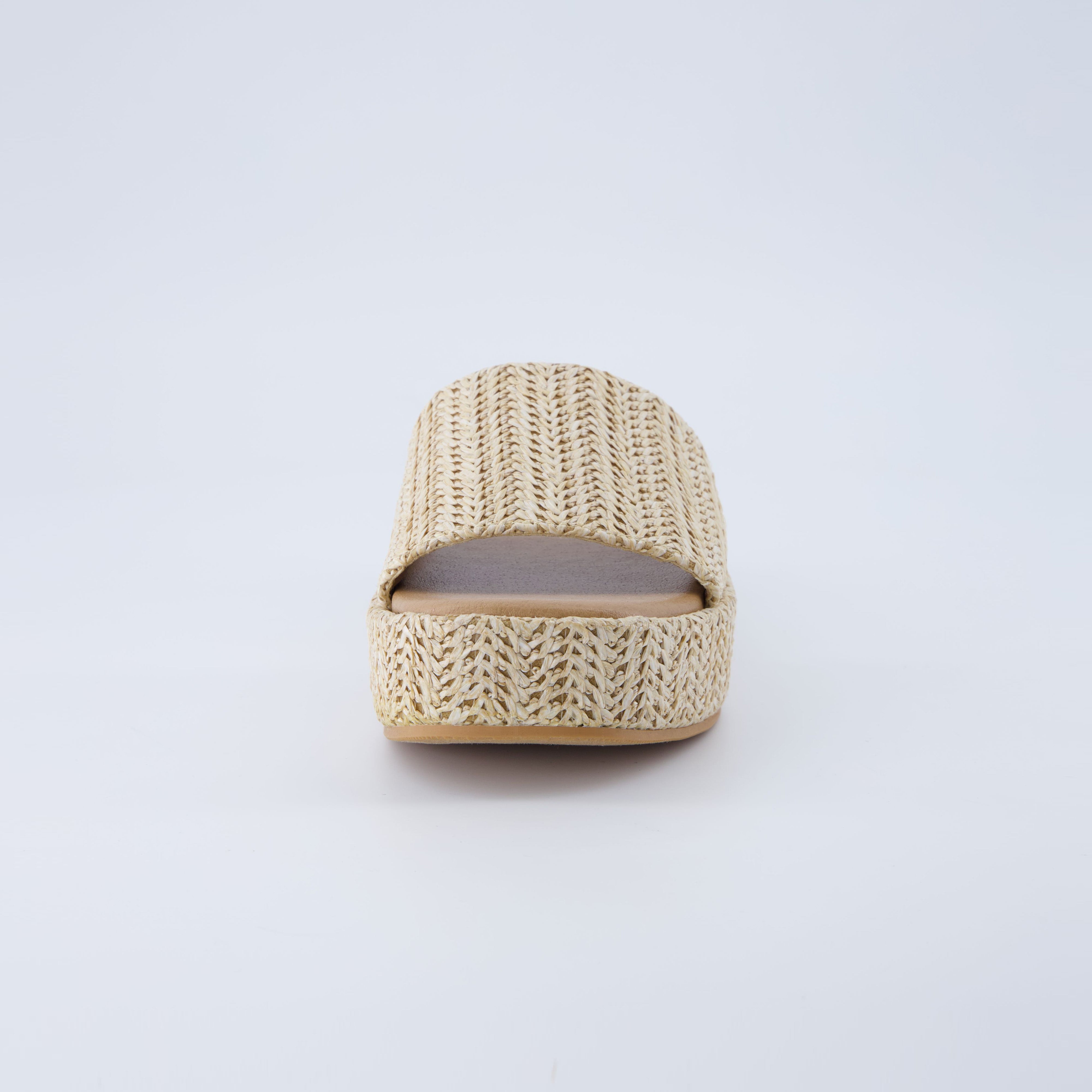 Kudos Platform Sandal Natural Raffia