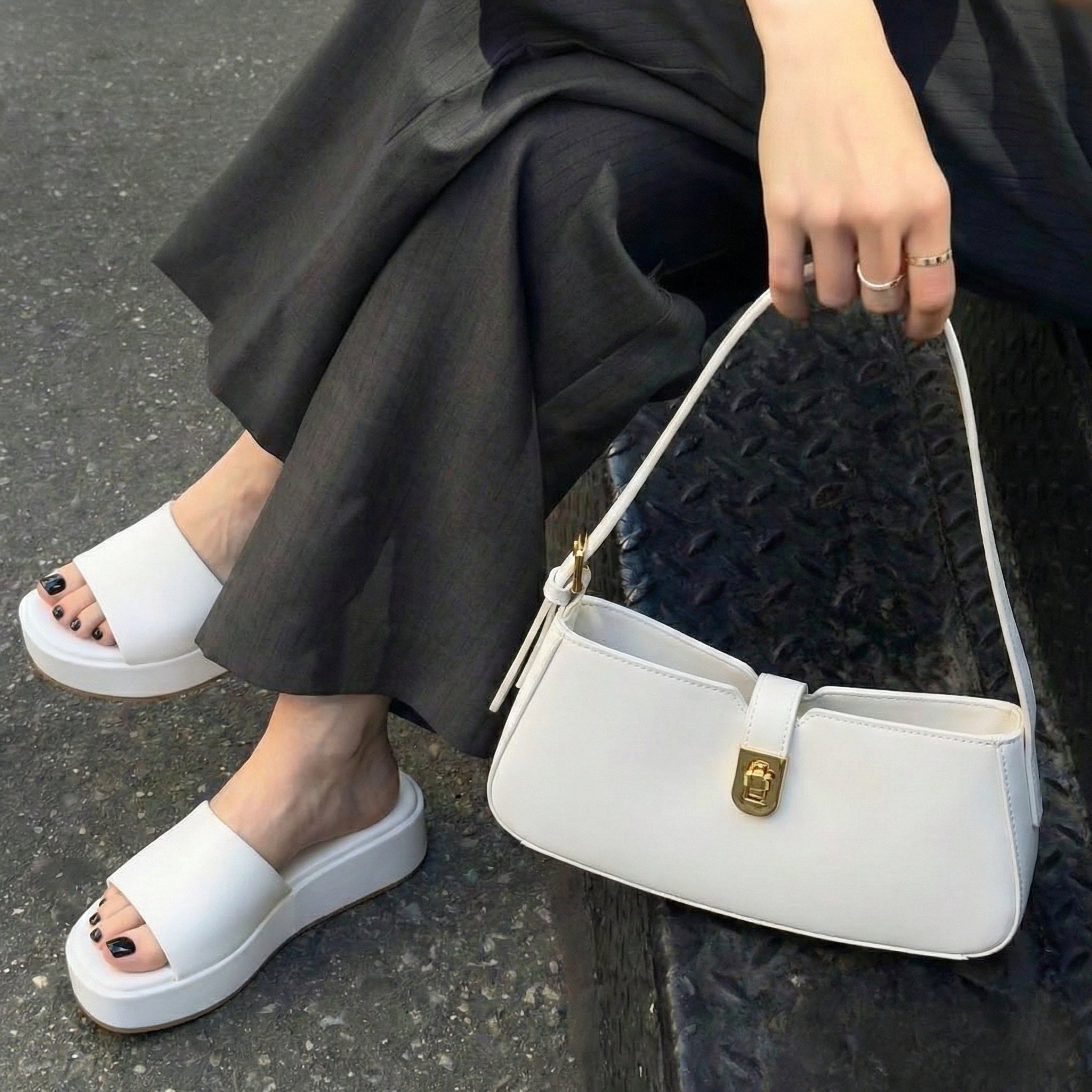 Kudos Platform Sandal Ivory