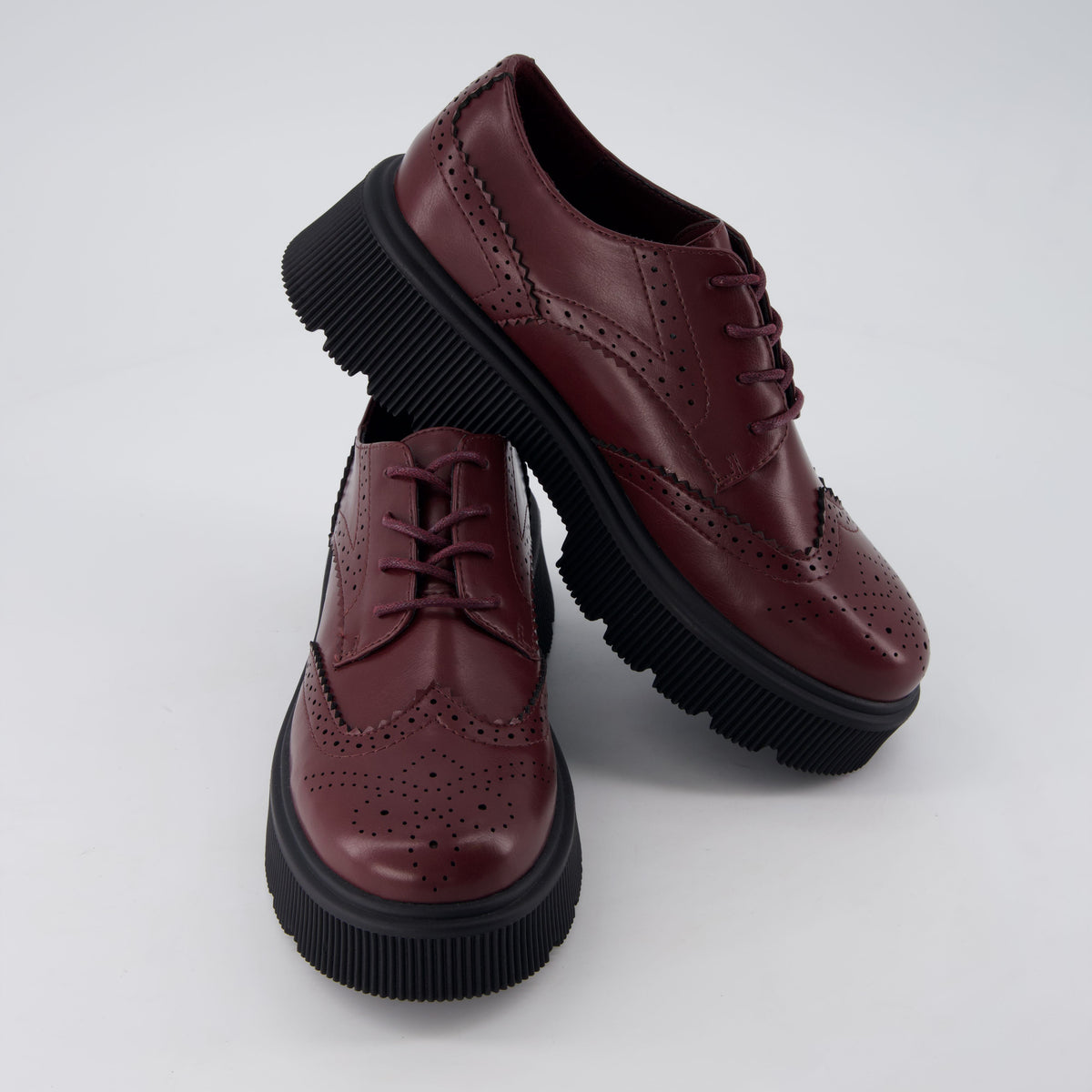 Landau Platform Oxford Dress Shoes Burgundy Medium