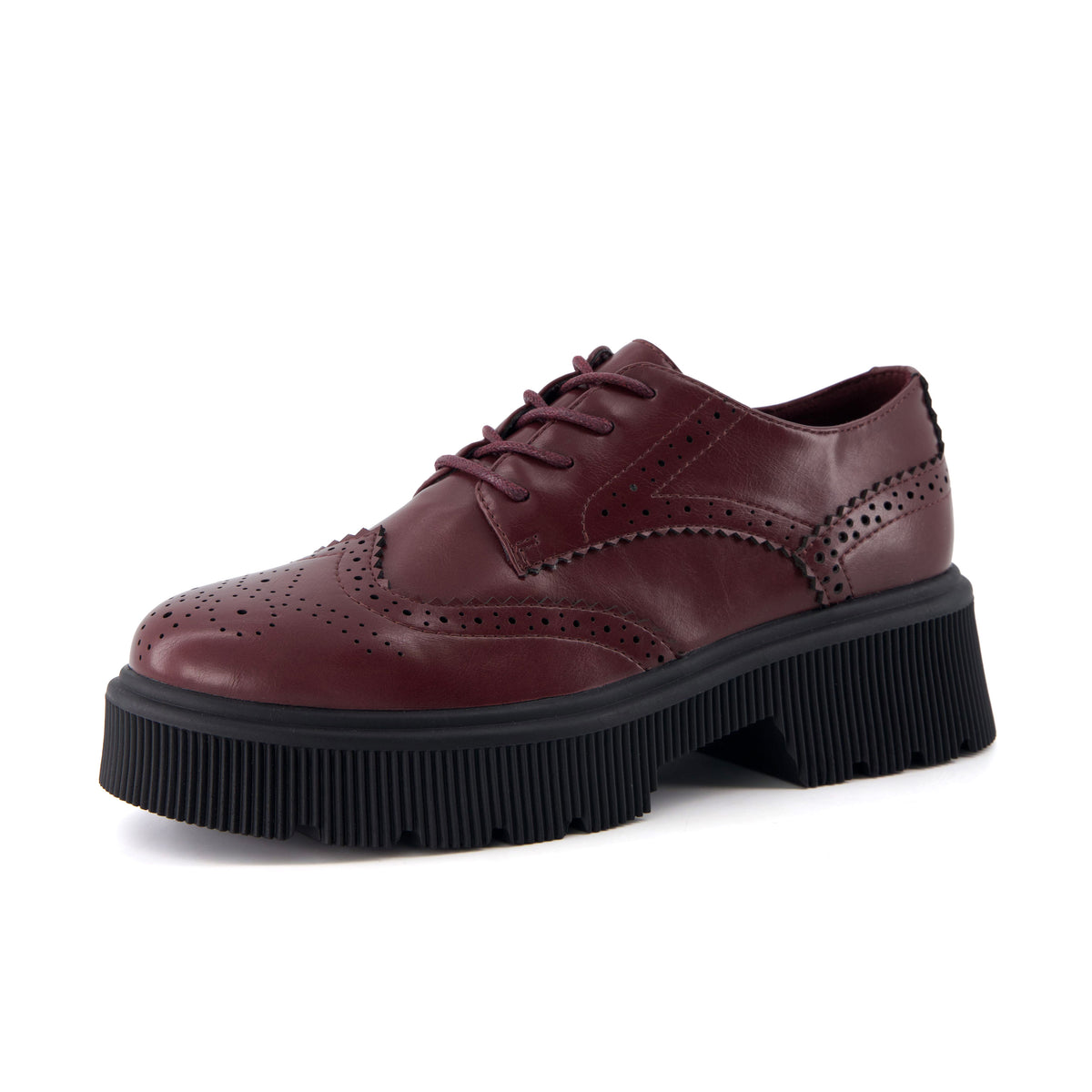 Landau Platform Oxford Dress Shoes Burgundy Medium