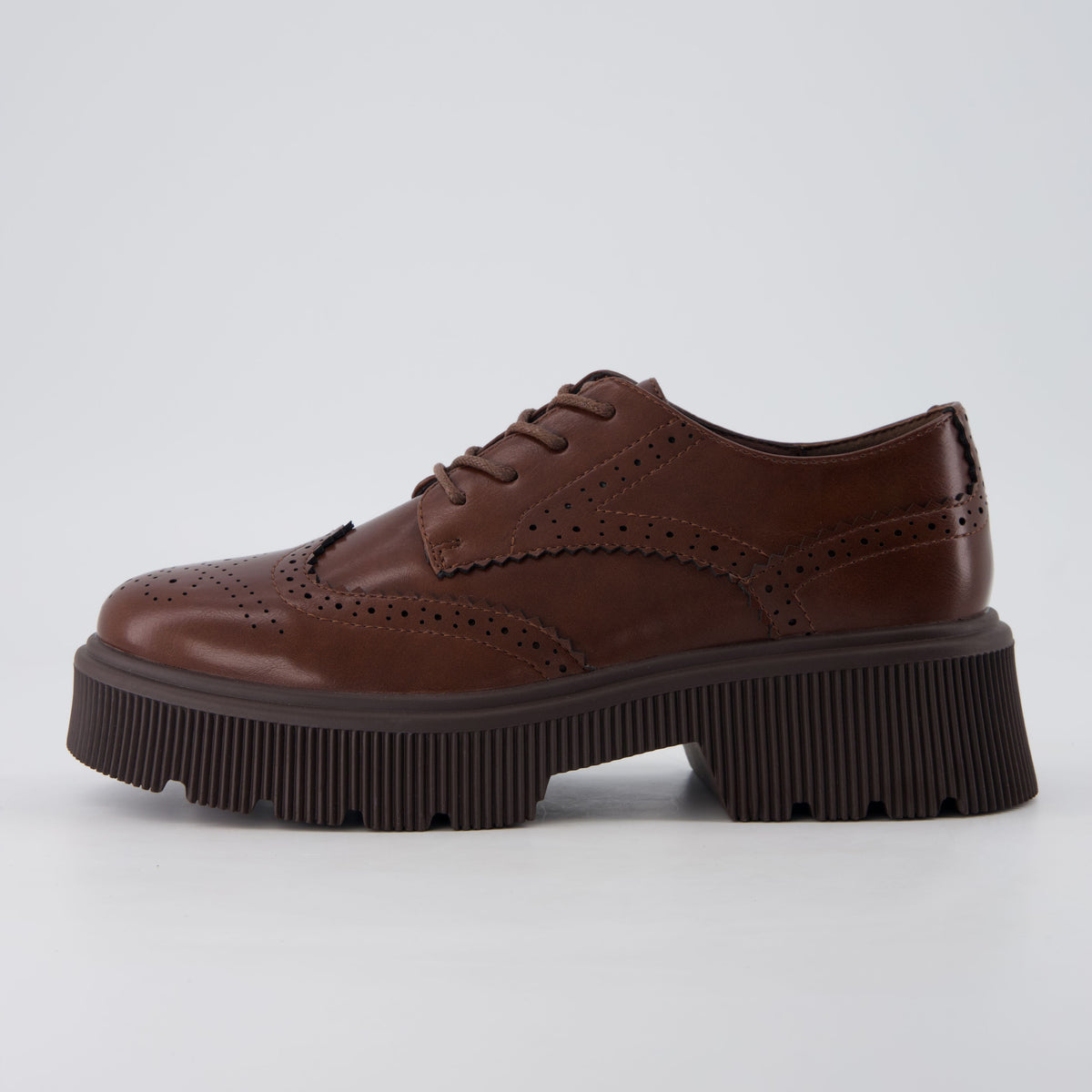 Landau Platform Oxford Dress Shoes Brown Medium