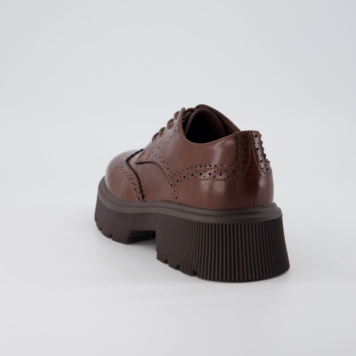 Landau Platform Oxford Dress Shoes Brown Medium