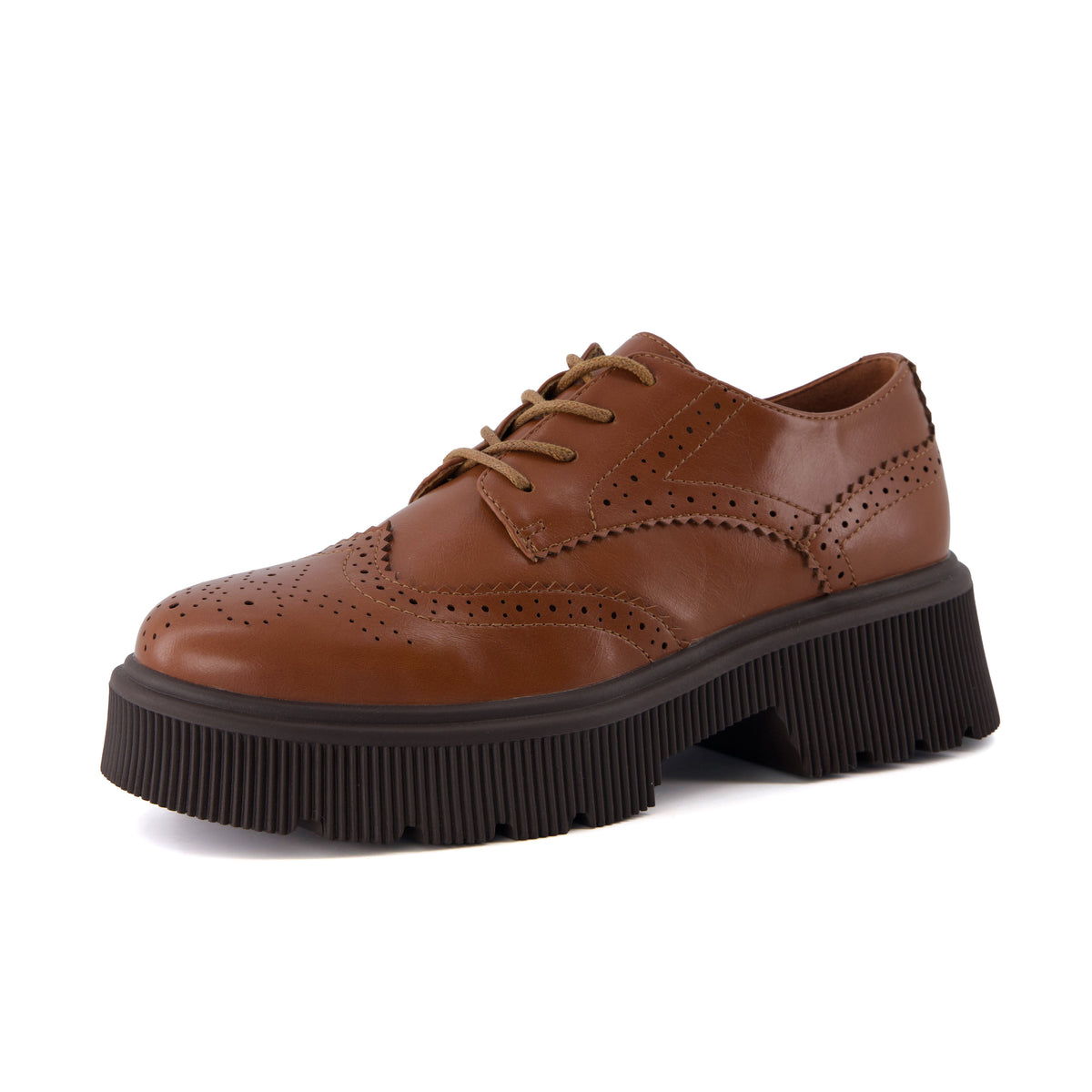 Landau Platform Oxford Dress Shoes Whiskey Medium