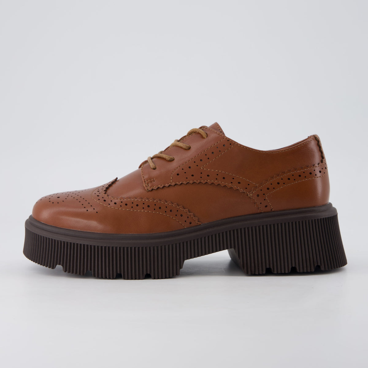 Landau Platform Oxford Dress Shoes Whiskey Medium
