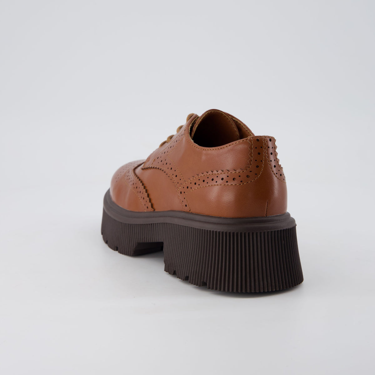 Landau Platform Oxford Dress Shoes Whiskey Medium