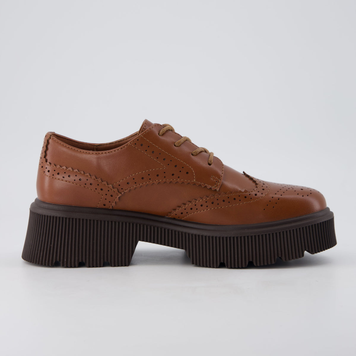 Landau Platform Oxford Dress Shoes Whiskey Medium