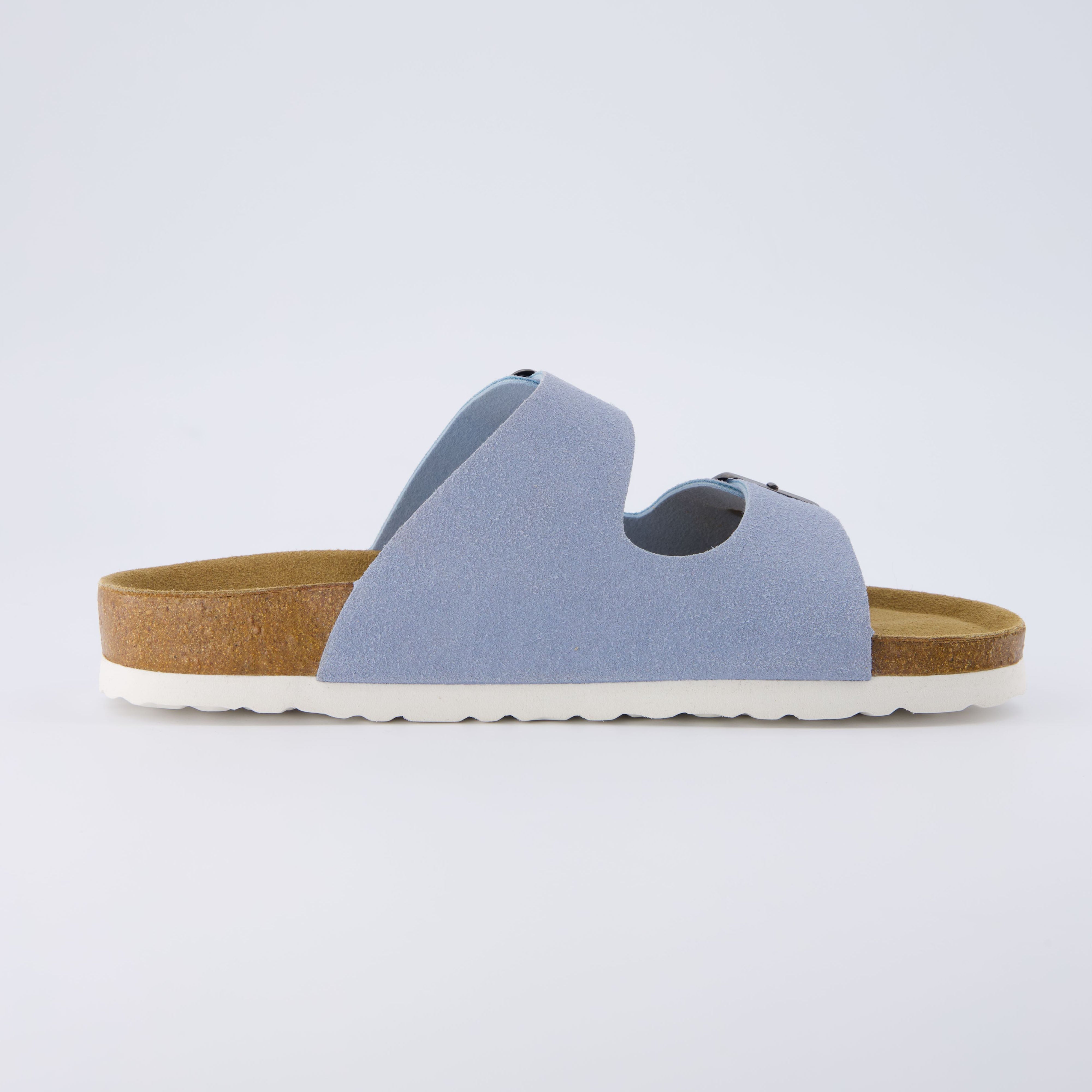 Lane Cork Footbed Sandal Suedes Lt. Blue Suede