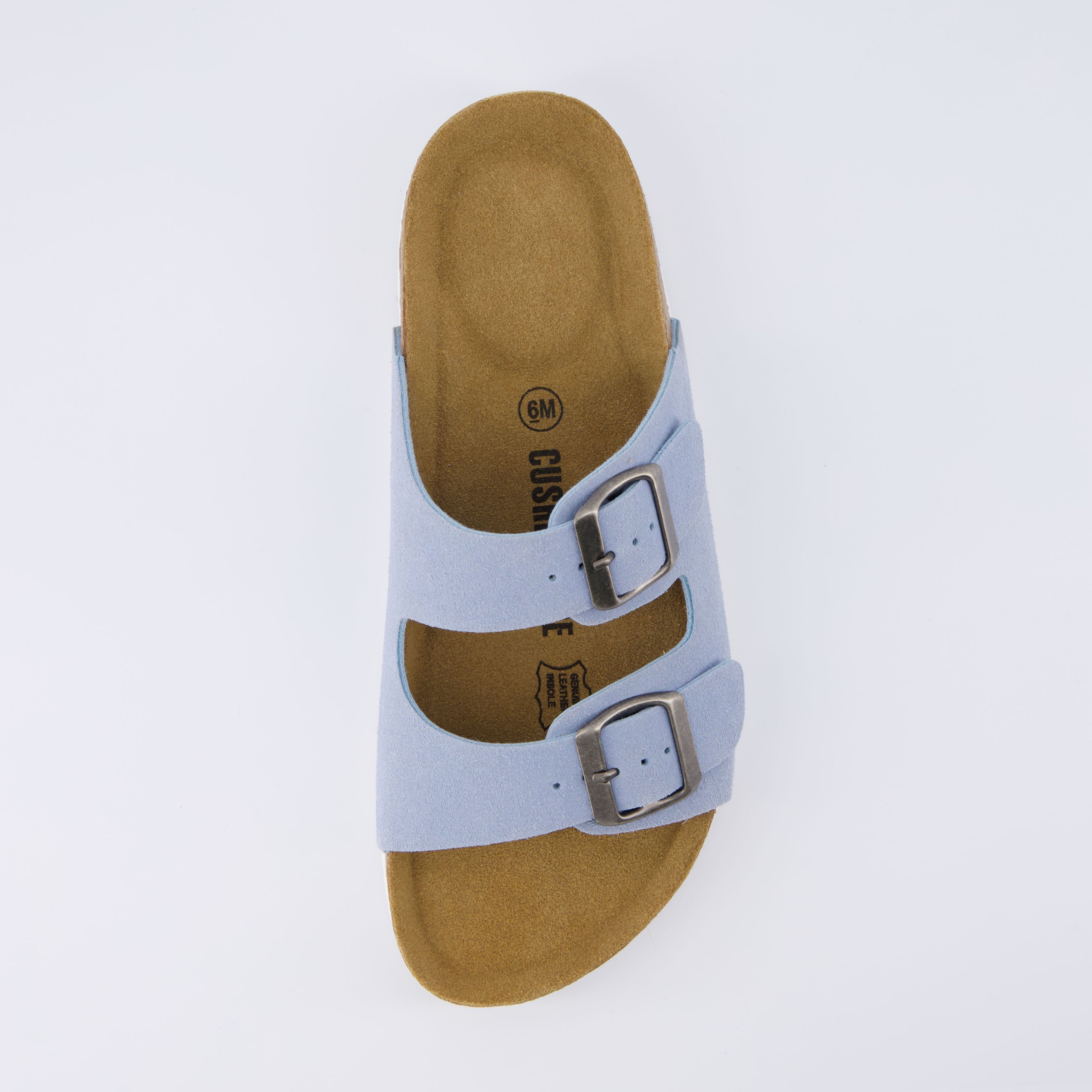 Lane Cork Footbed Sandal Suedes Lt. Blue Suede