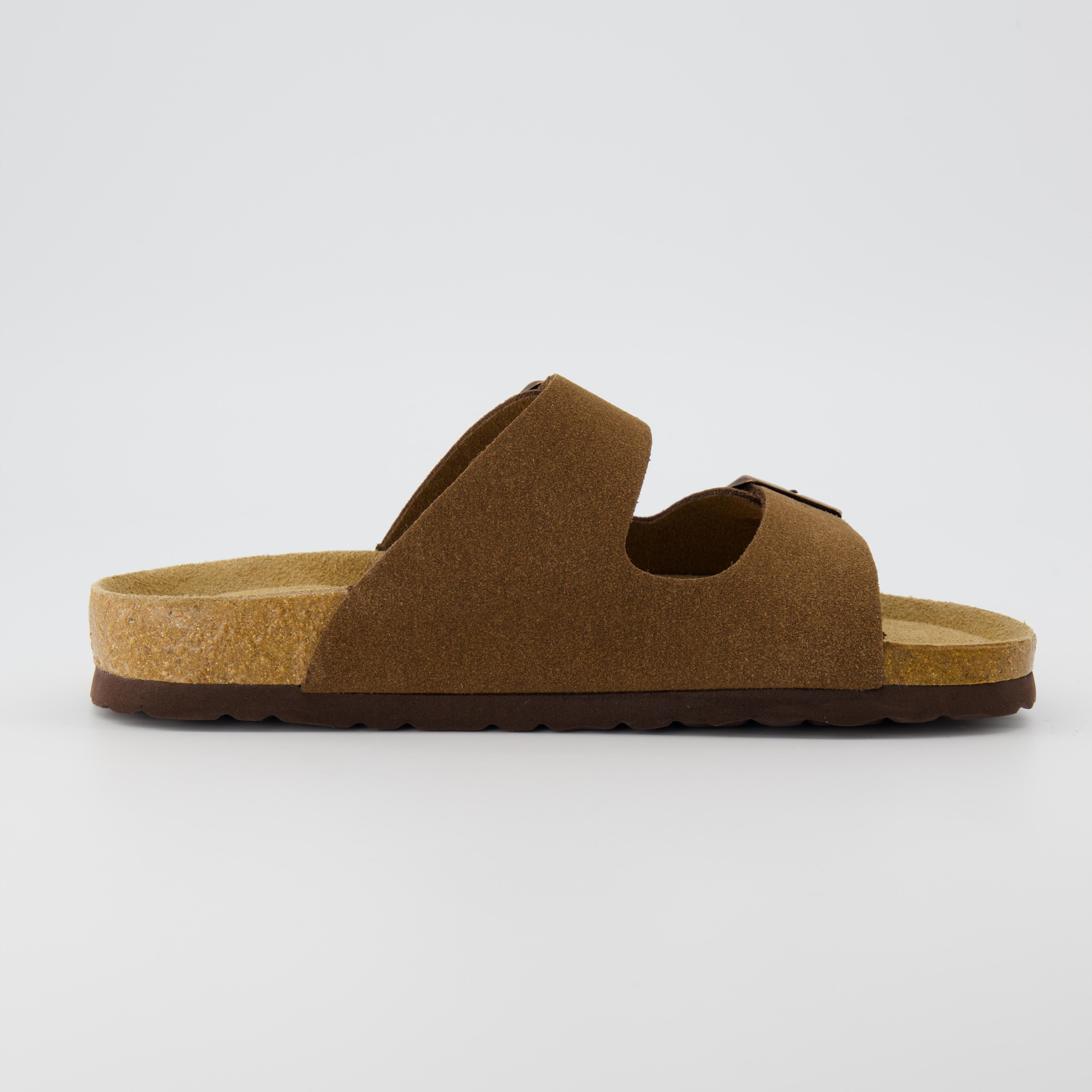 Lane Cork Footbed Sandal Suedes Brown Suede