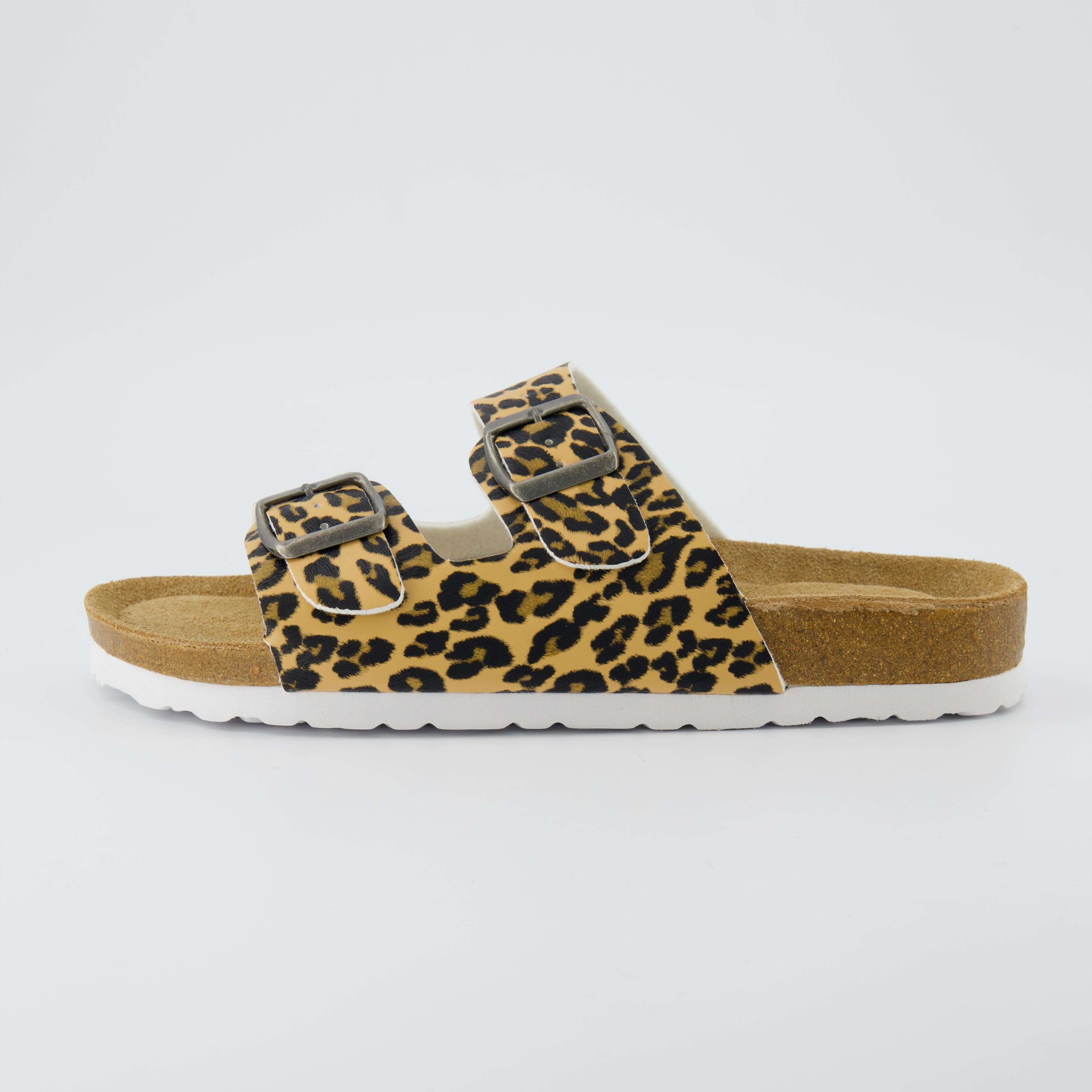Lane Cork Footbed Sandal Leopard