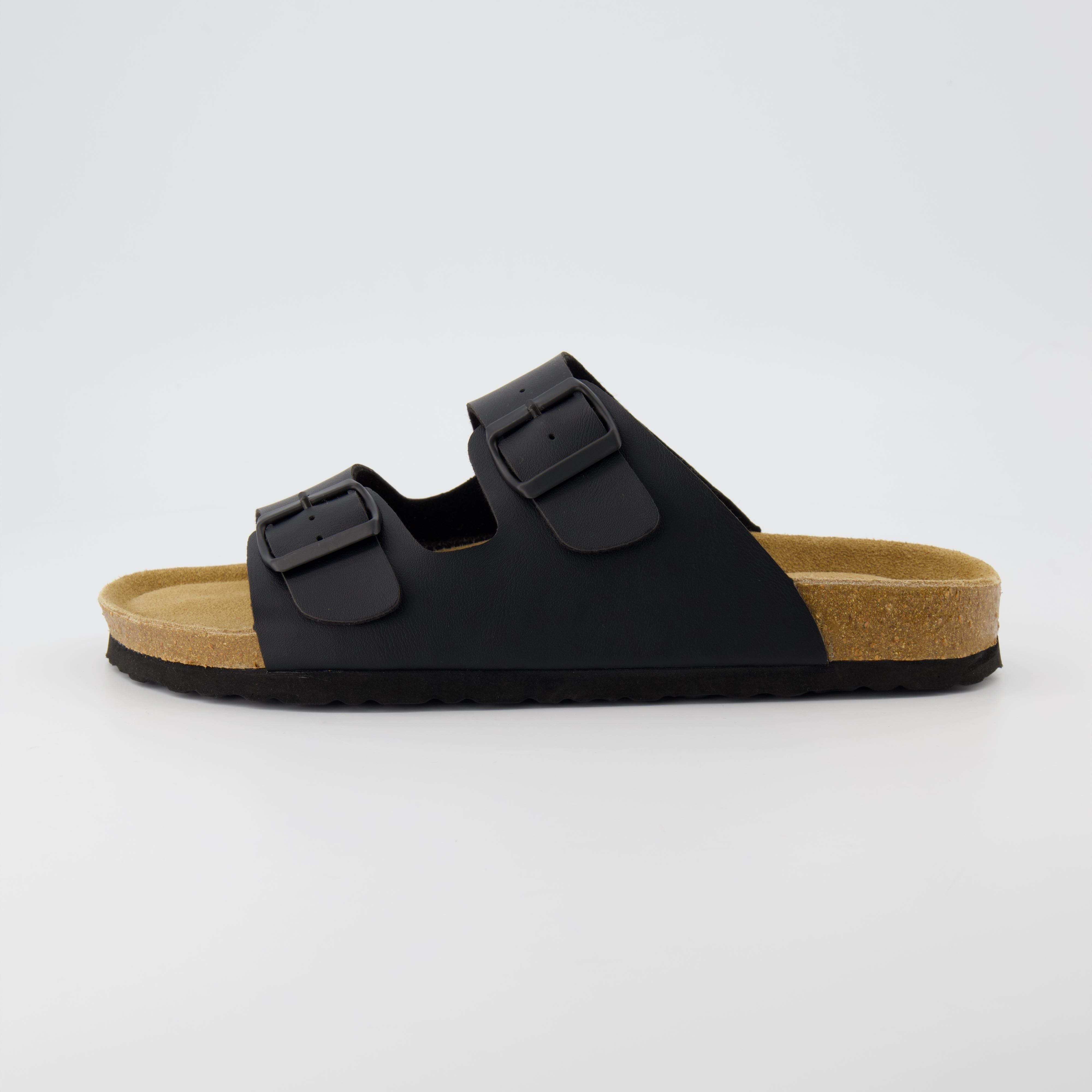 Lane Men's Cork Footbed Sandal Black Nappa