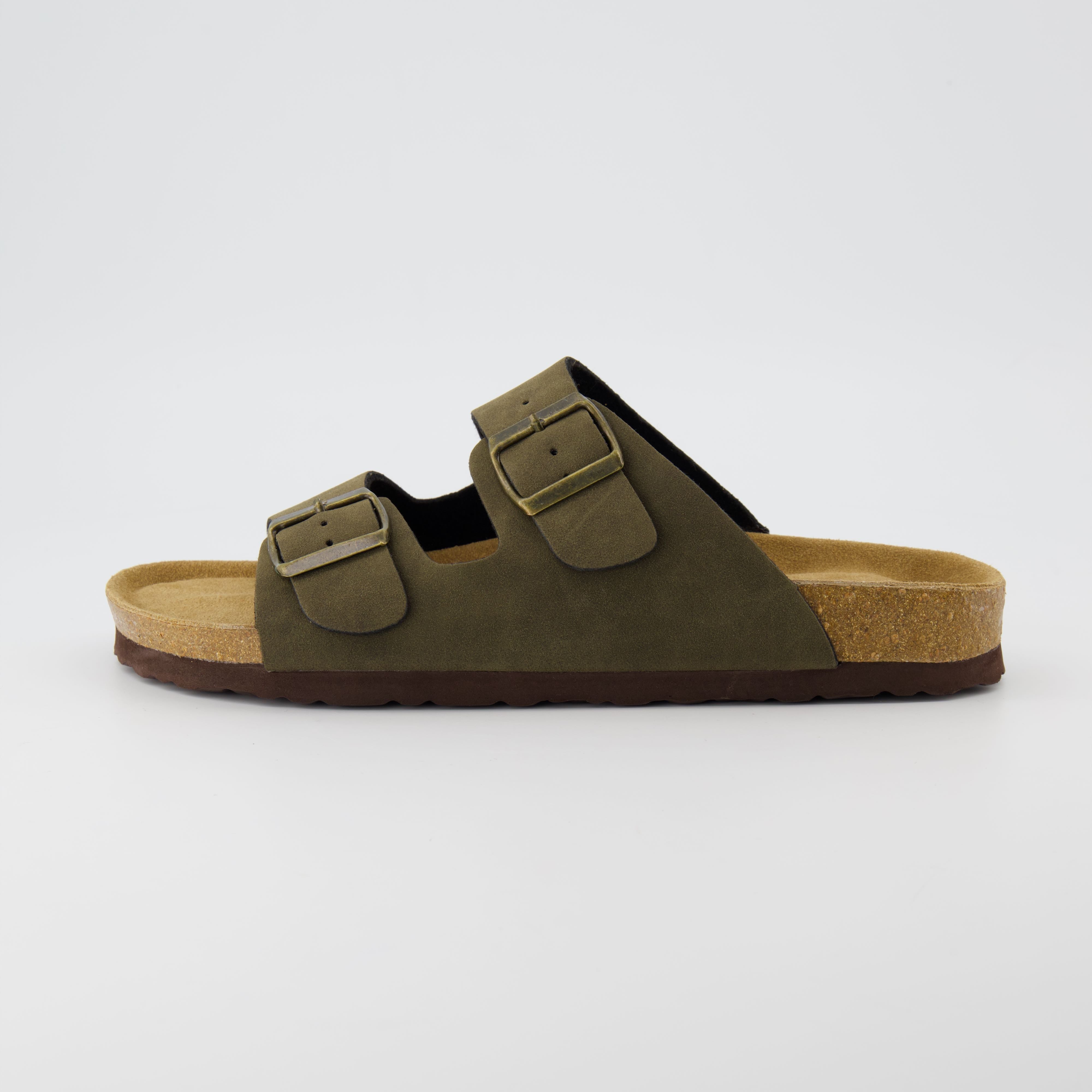 Lane Men's Cork Footbed Sandal Olive Nubuck